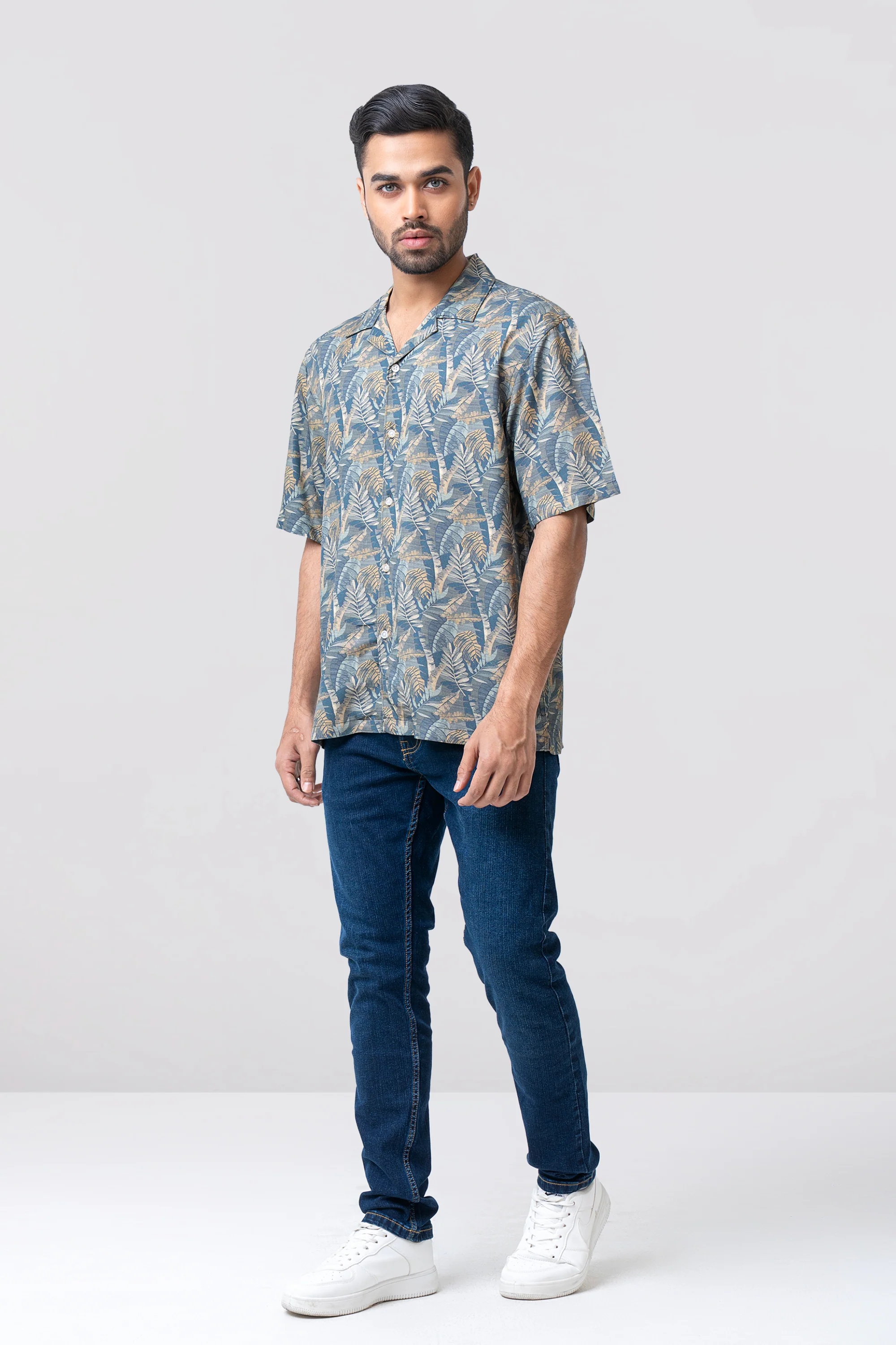 Relaxed Fit Printed Viscose Casual Shirt - Image 3