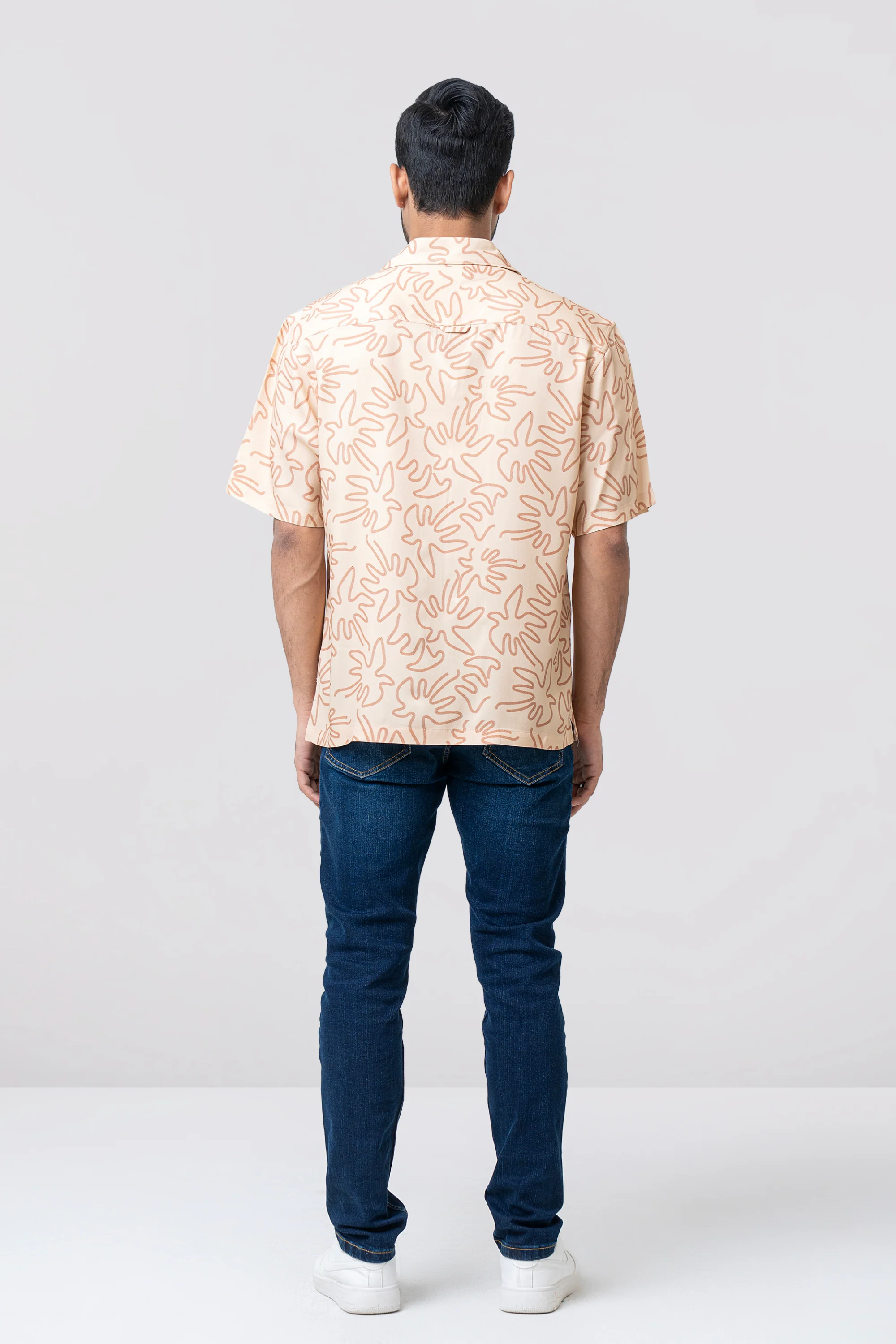 Relaxed Fit Twill Fabric Printed Casual Shirt with Lapel Collar - Image 4