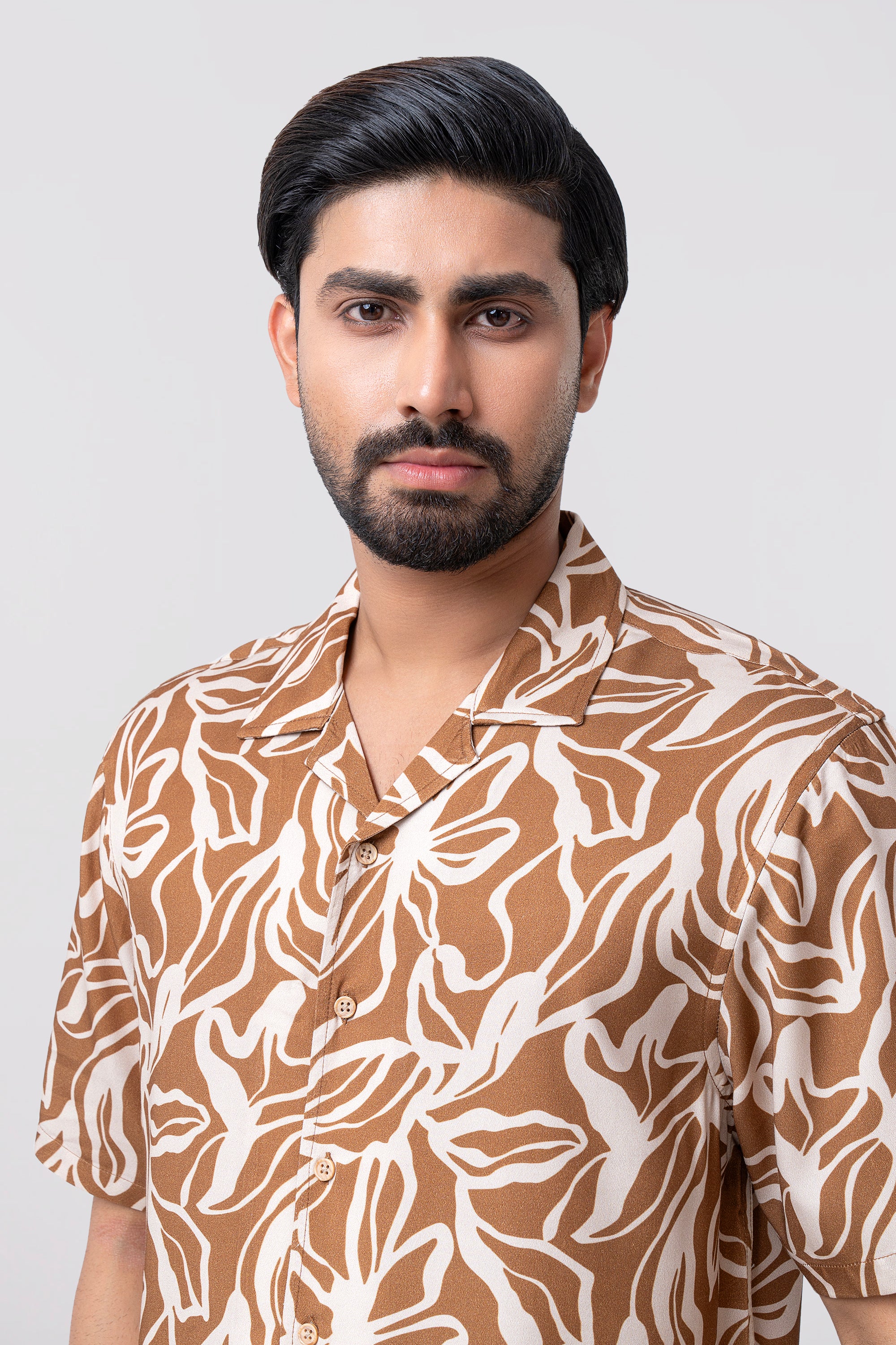 Relaxed Fit Printed Casual Shirt with Lapel Collar - Image 5