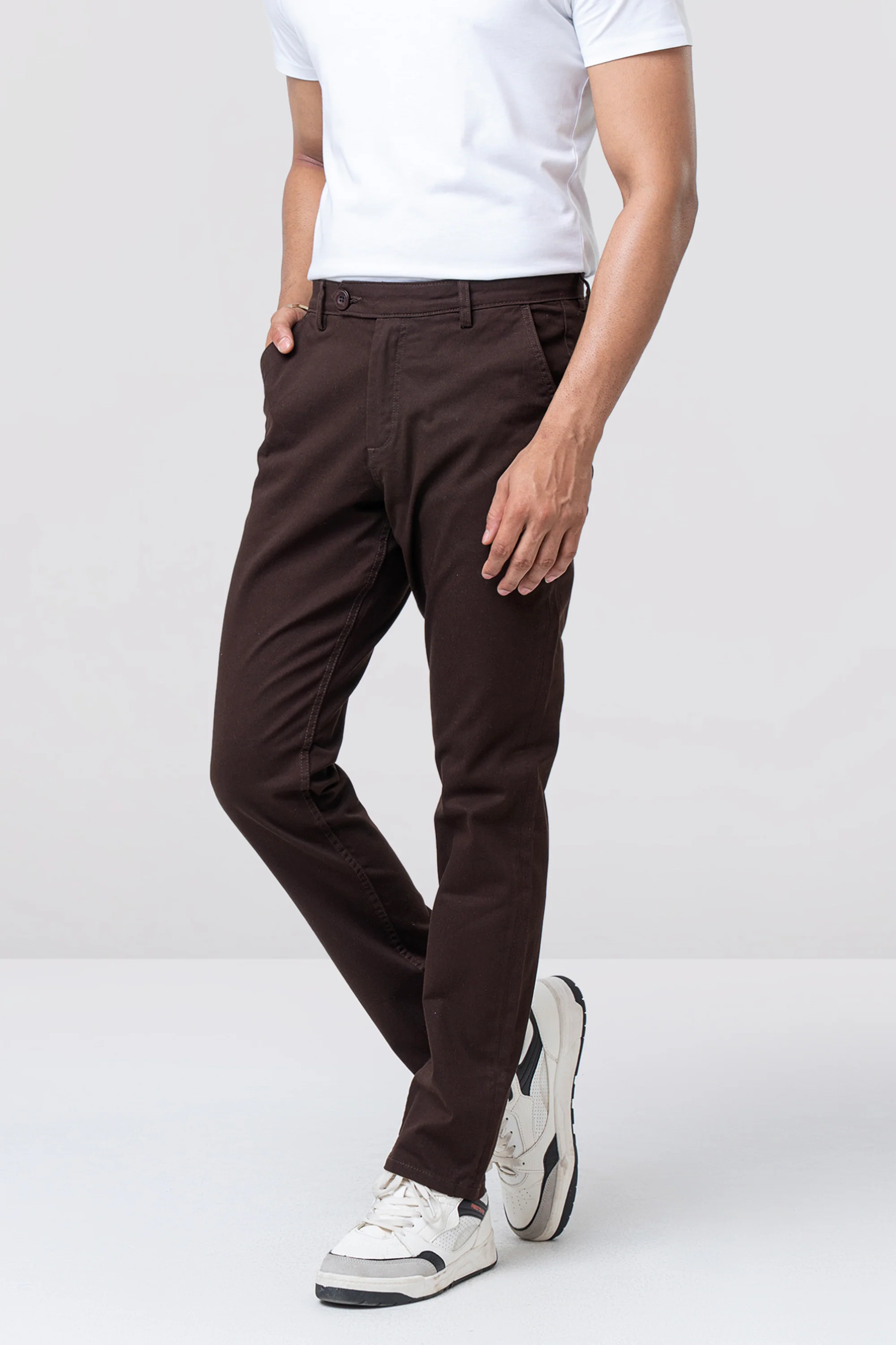 Regular Fit Solid Chinos - Image 3