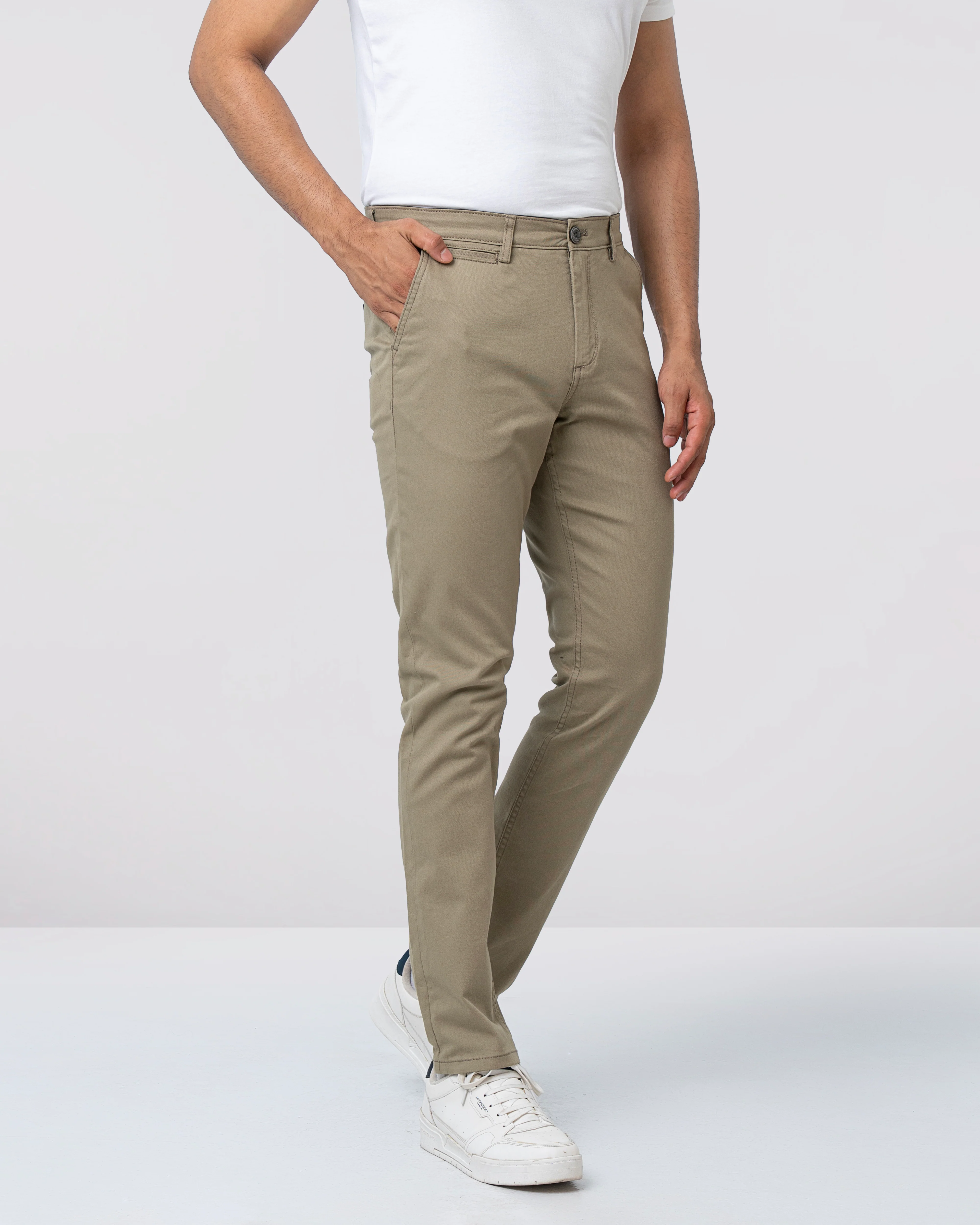 Slim Fit Solid Chinos
