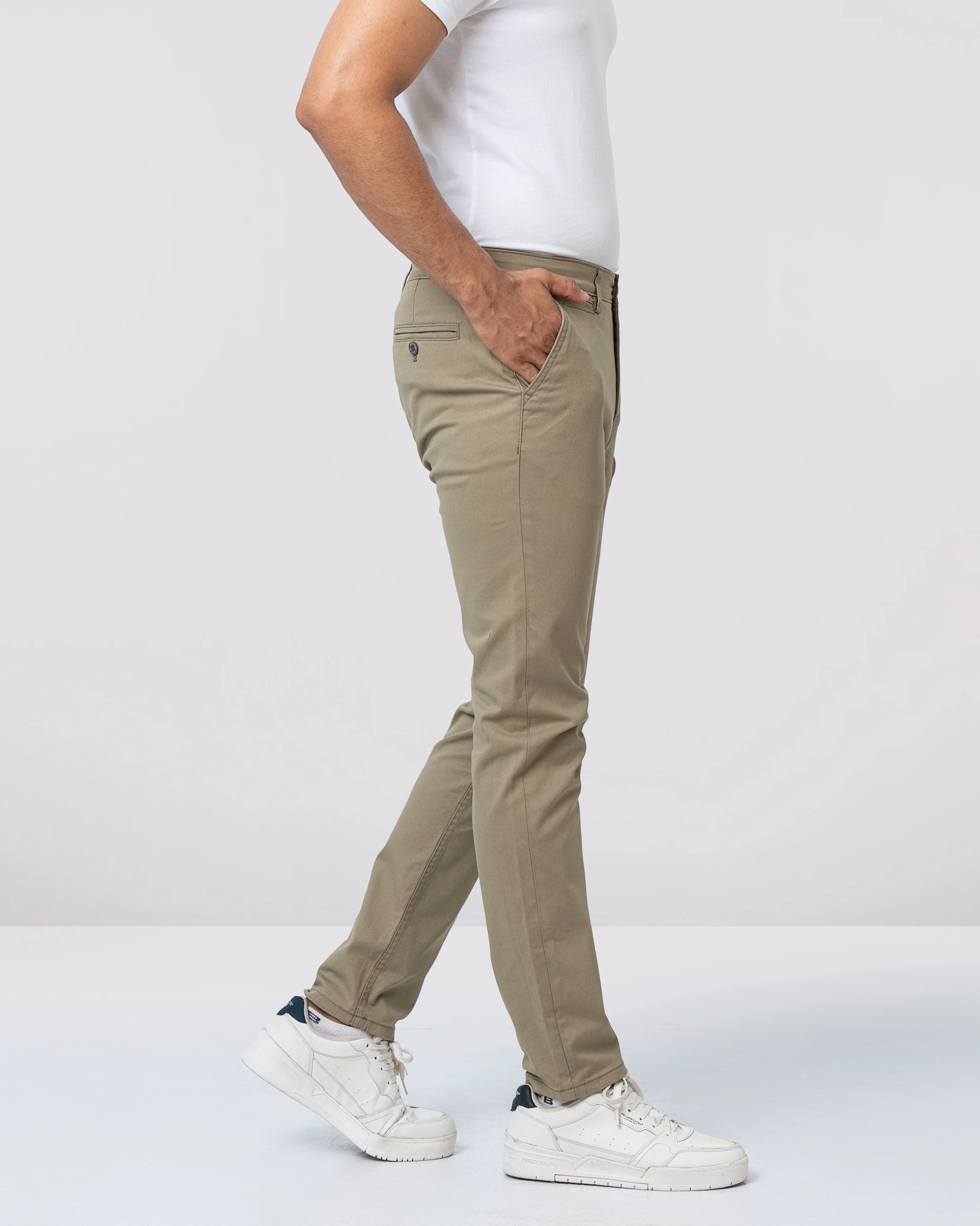 Slim Fit Solid Chinos - Image 4