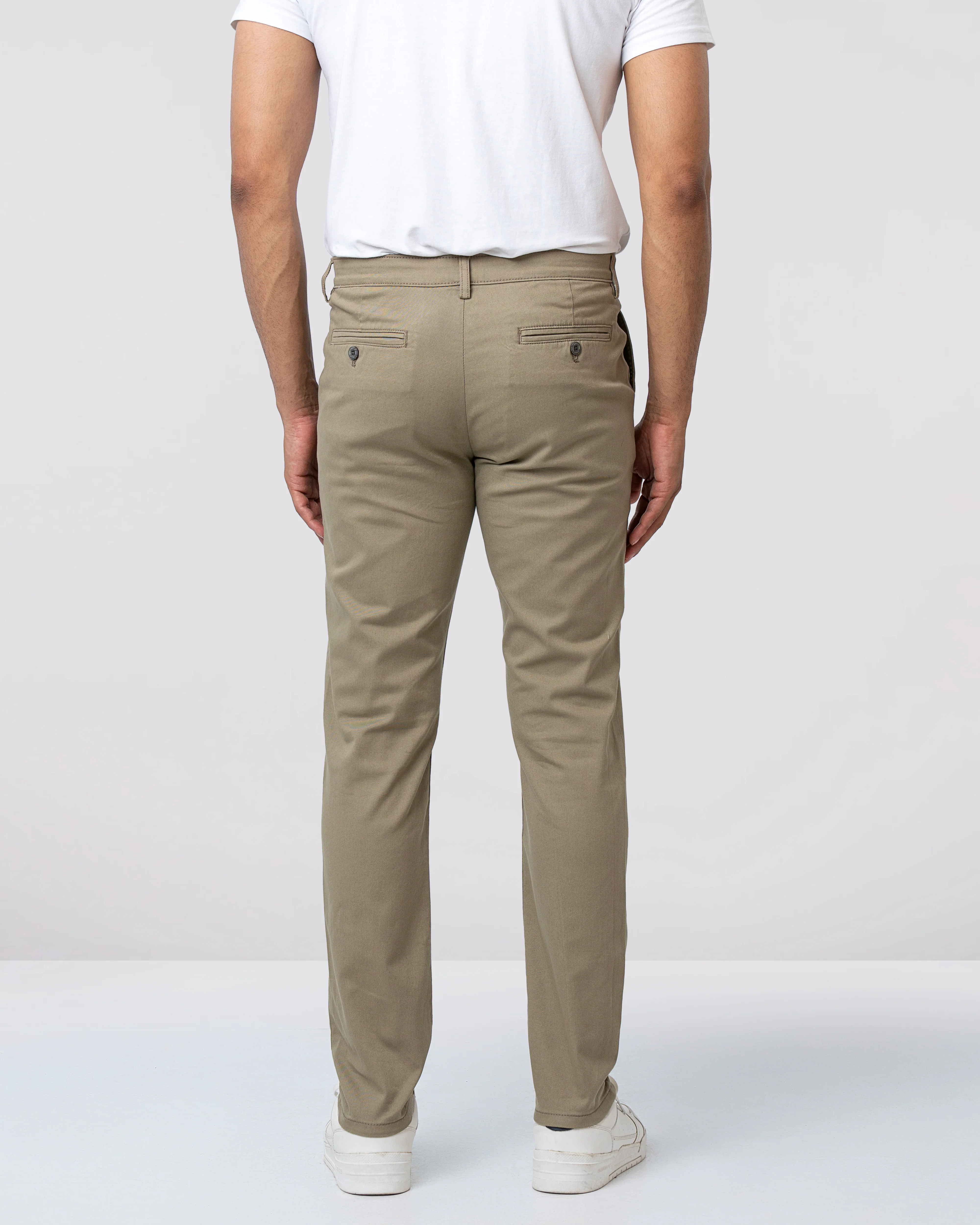 Slim Fit Solid Chinos - Image 5