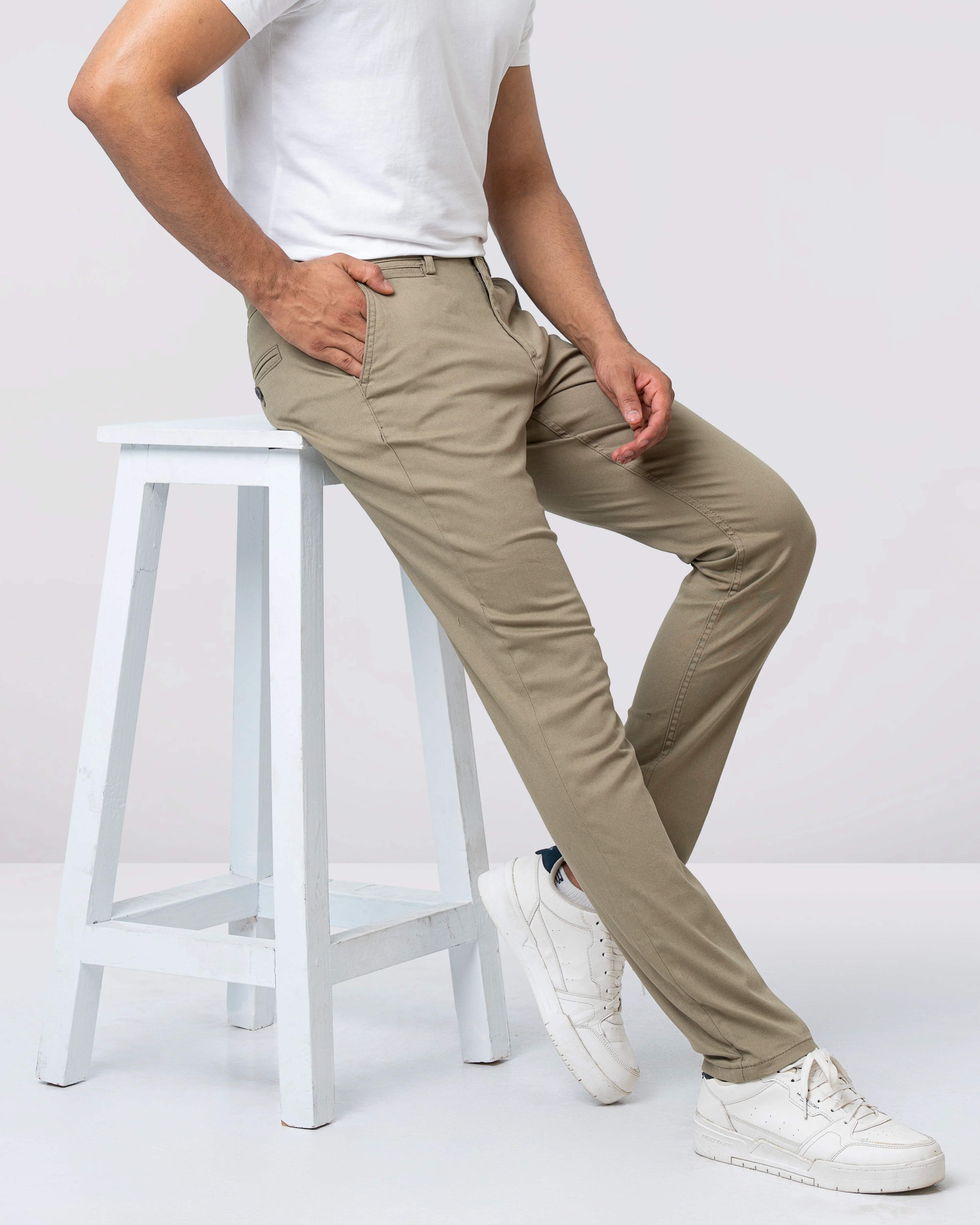 Slim Fit Solid Chinos - Image 8