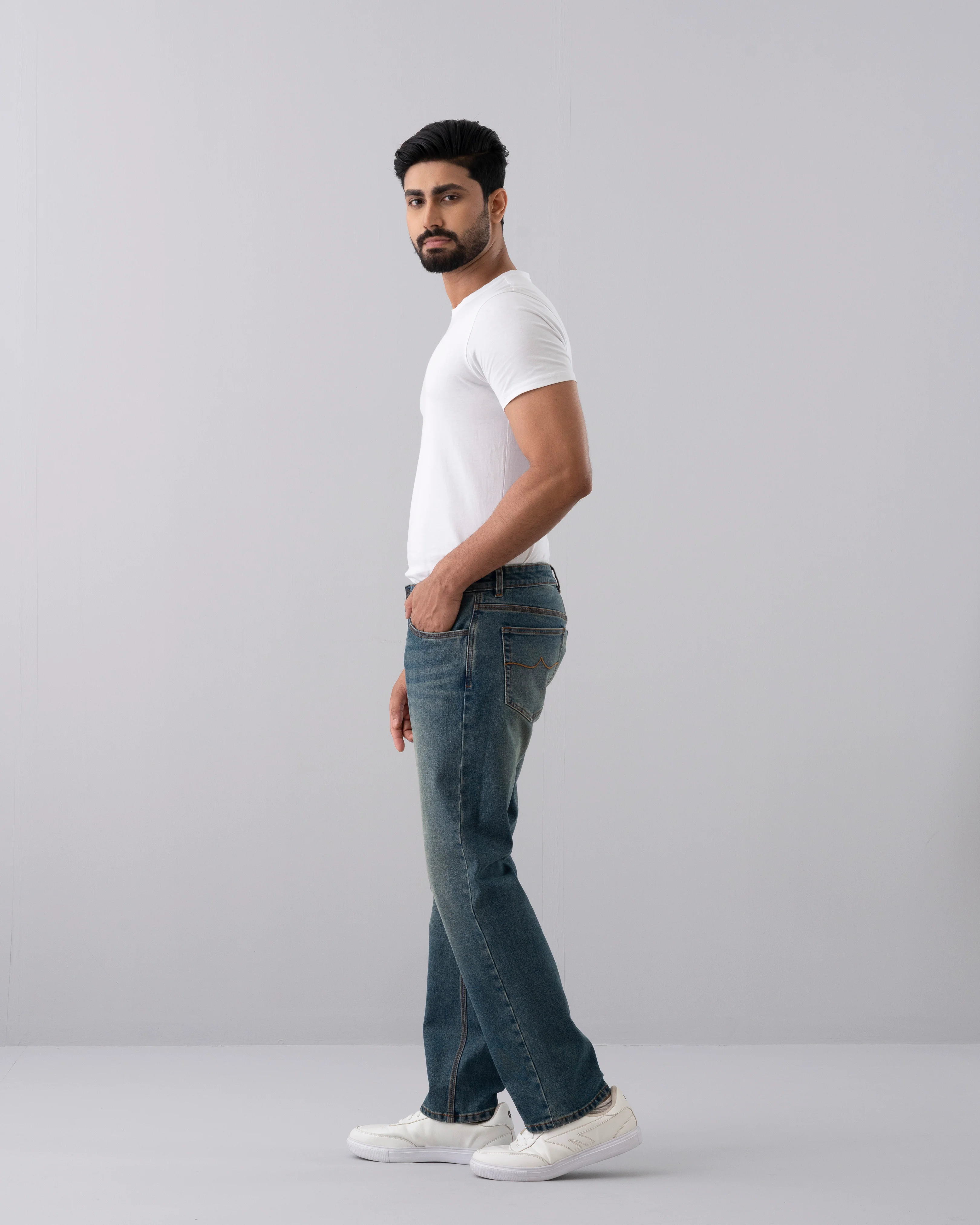 Straight Fit Dusty Blue Jeans - Image 3