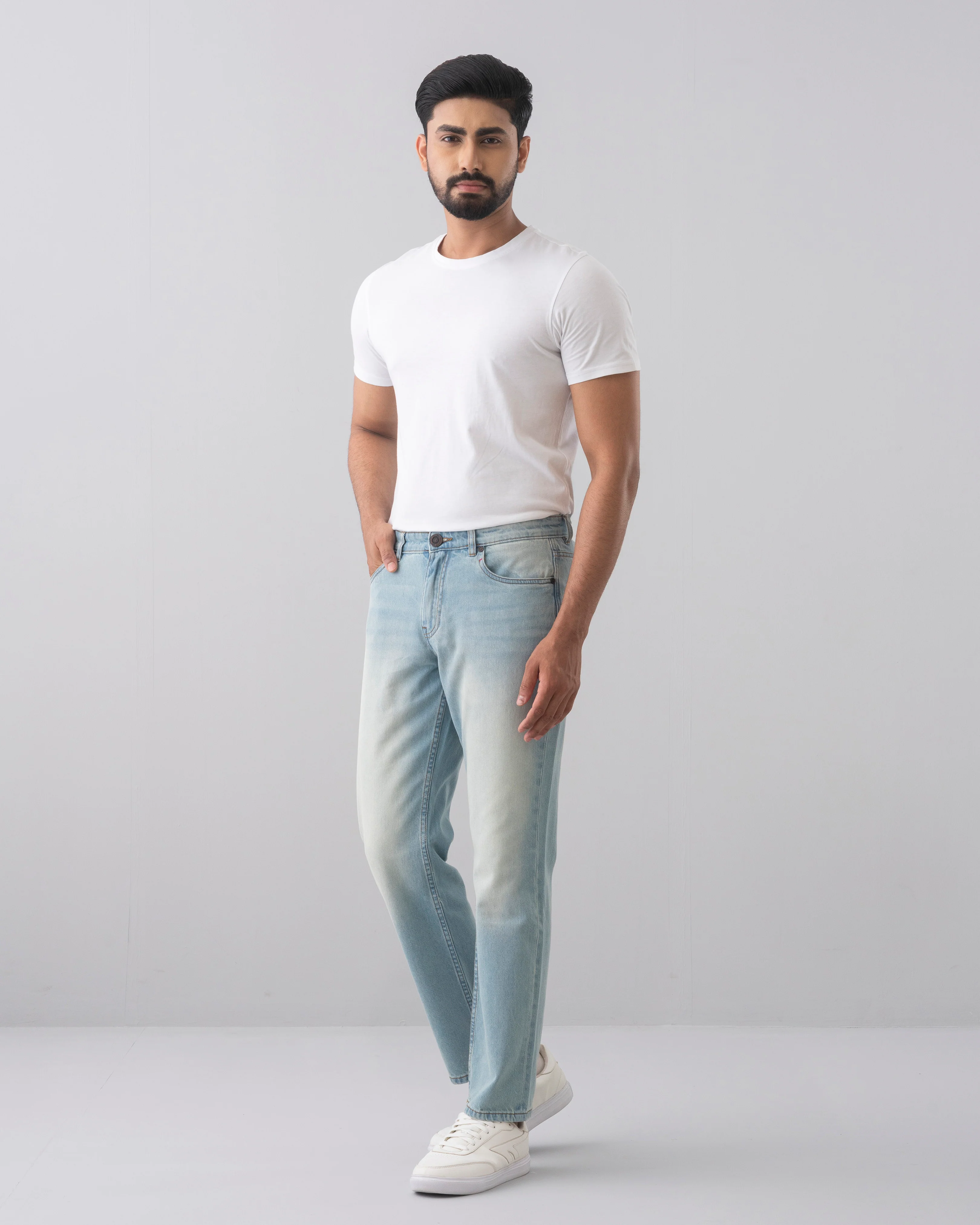 Straight Fit Light Blue Jeans - Image 2