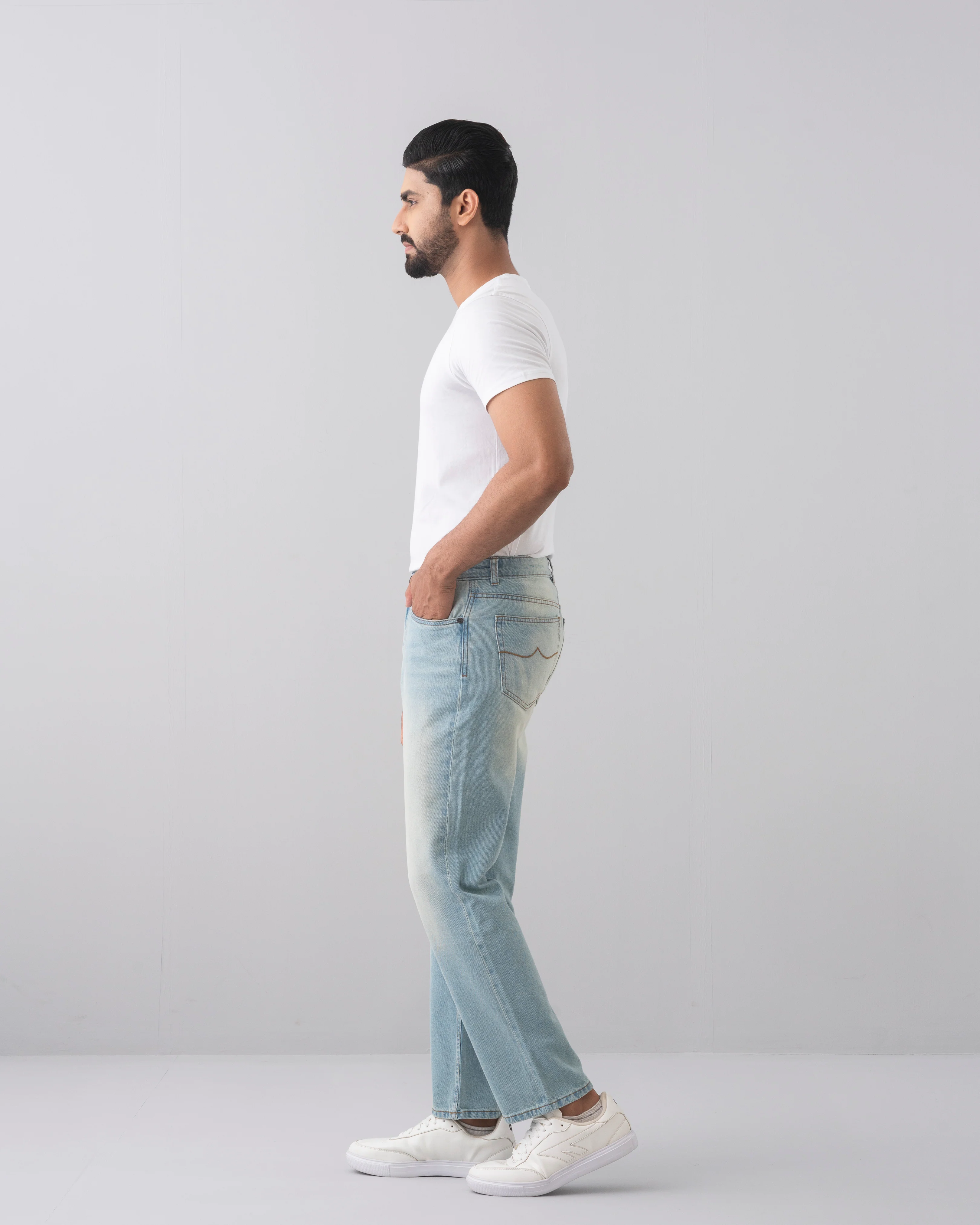 Straight Fit Light Blue Jeans - Image 3
