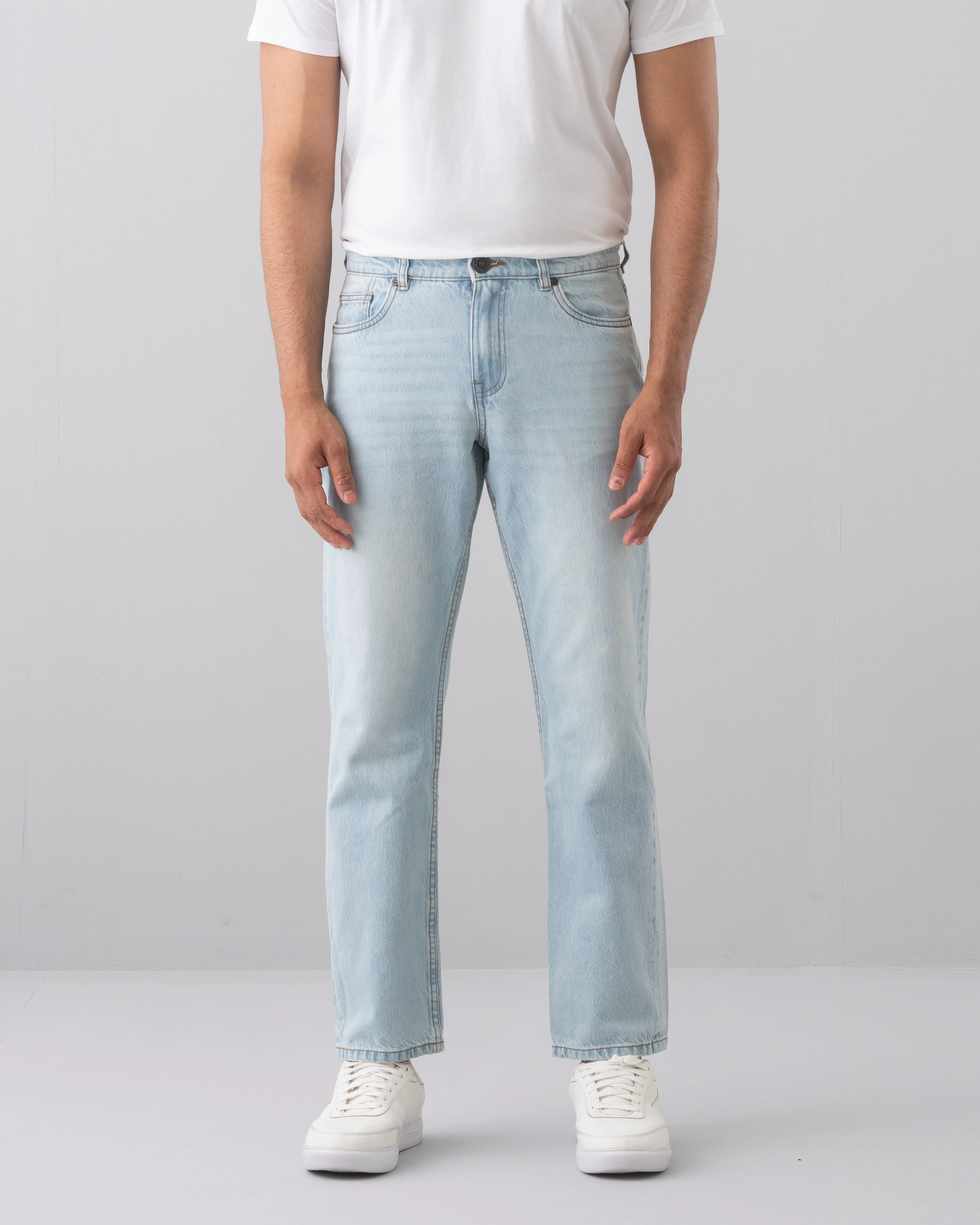 Straight Fit Sky Blue Jeans