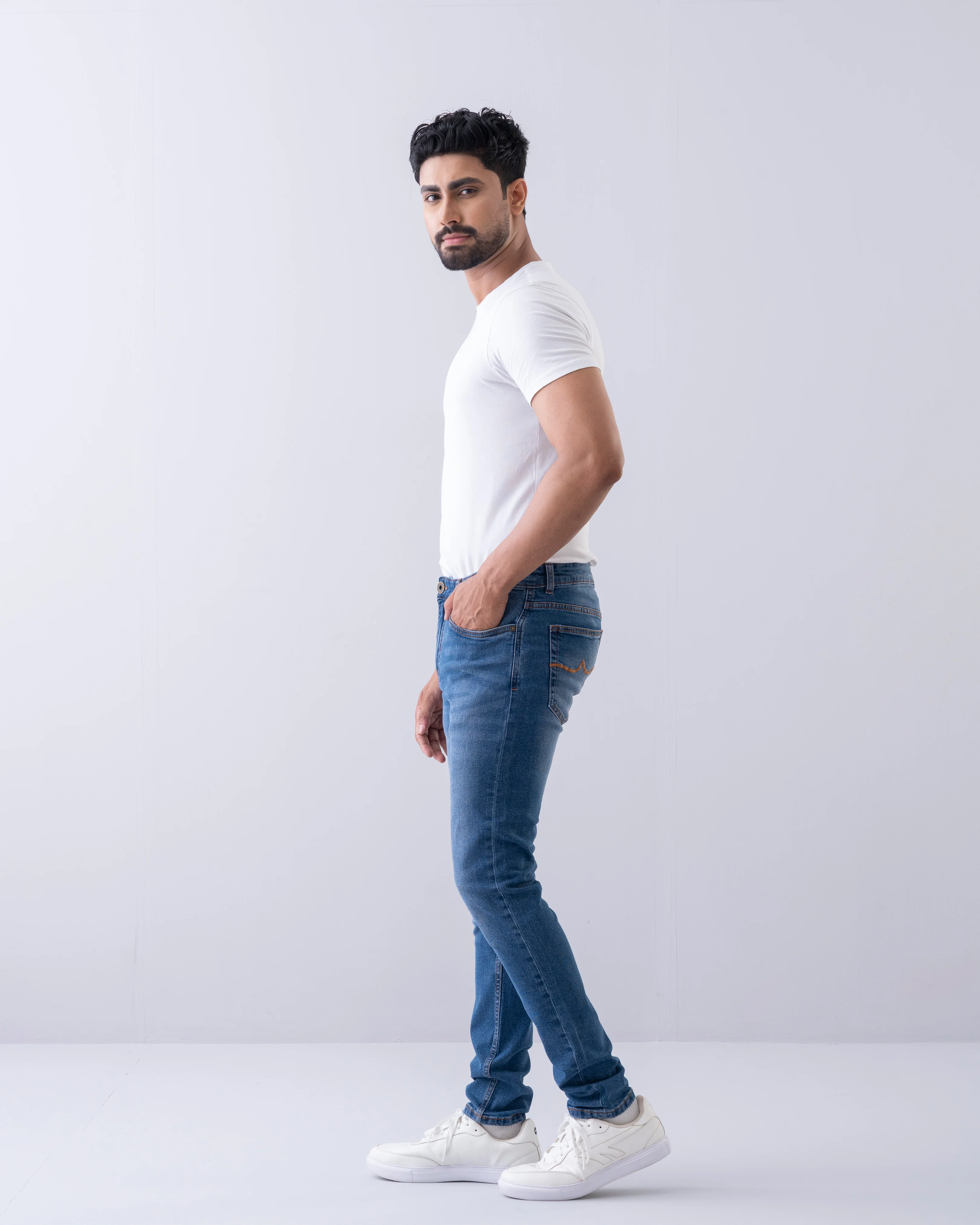 Slim Fit Cerulean Blue Jeans - Image 3