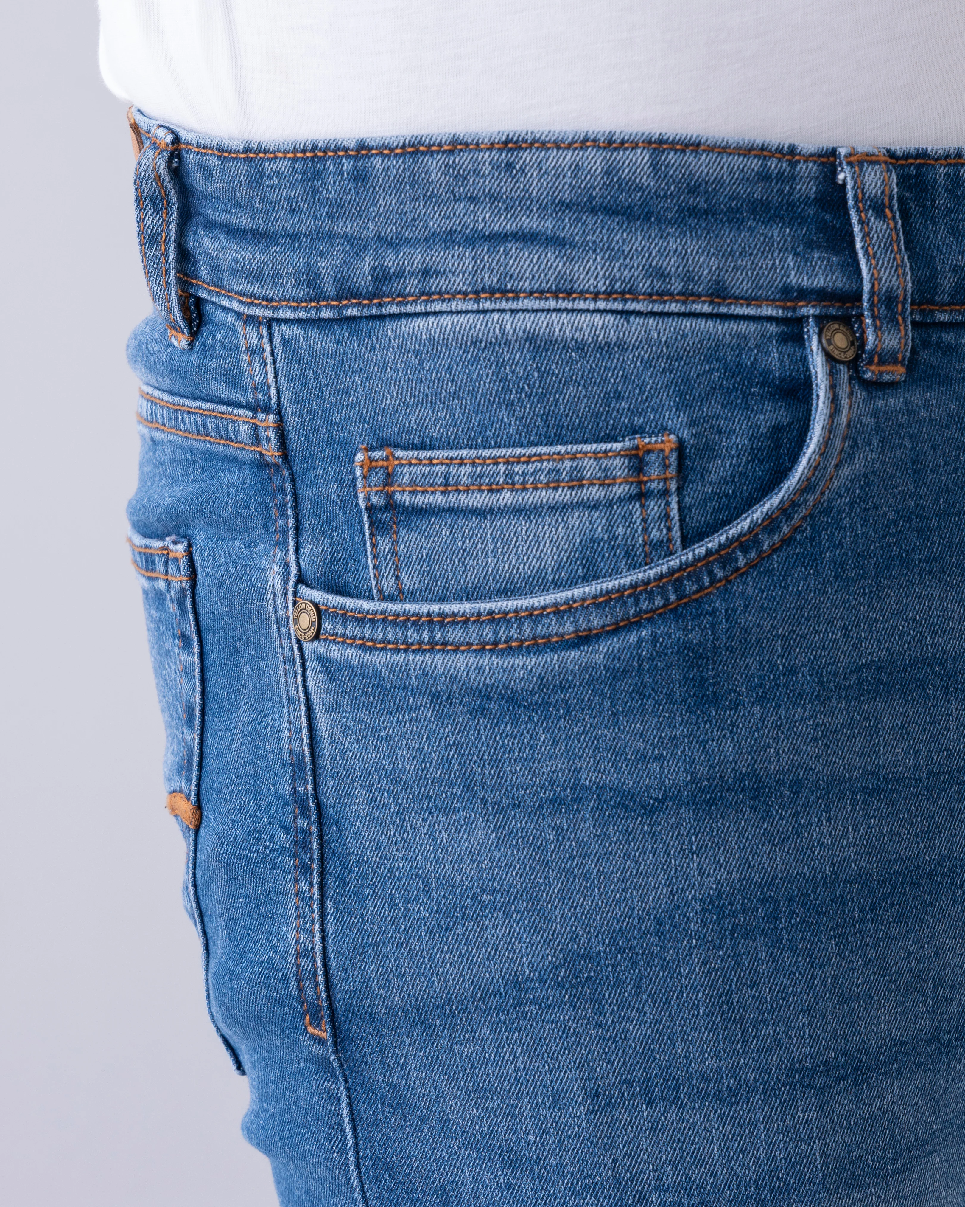 Slim Fit Cerulean Blue Jeans - Image 5