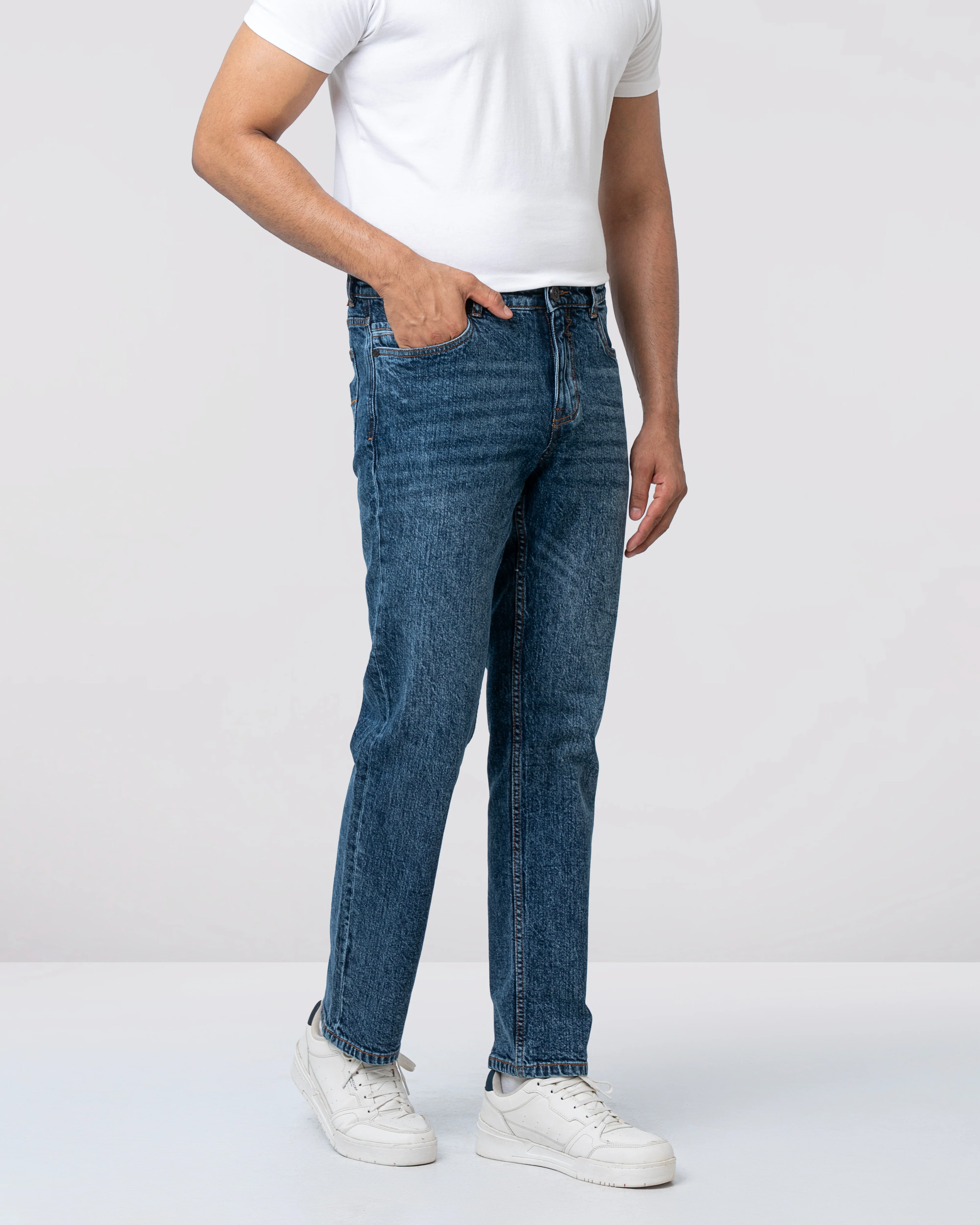 Straight Fit Blue Jeans