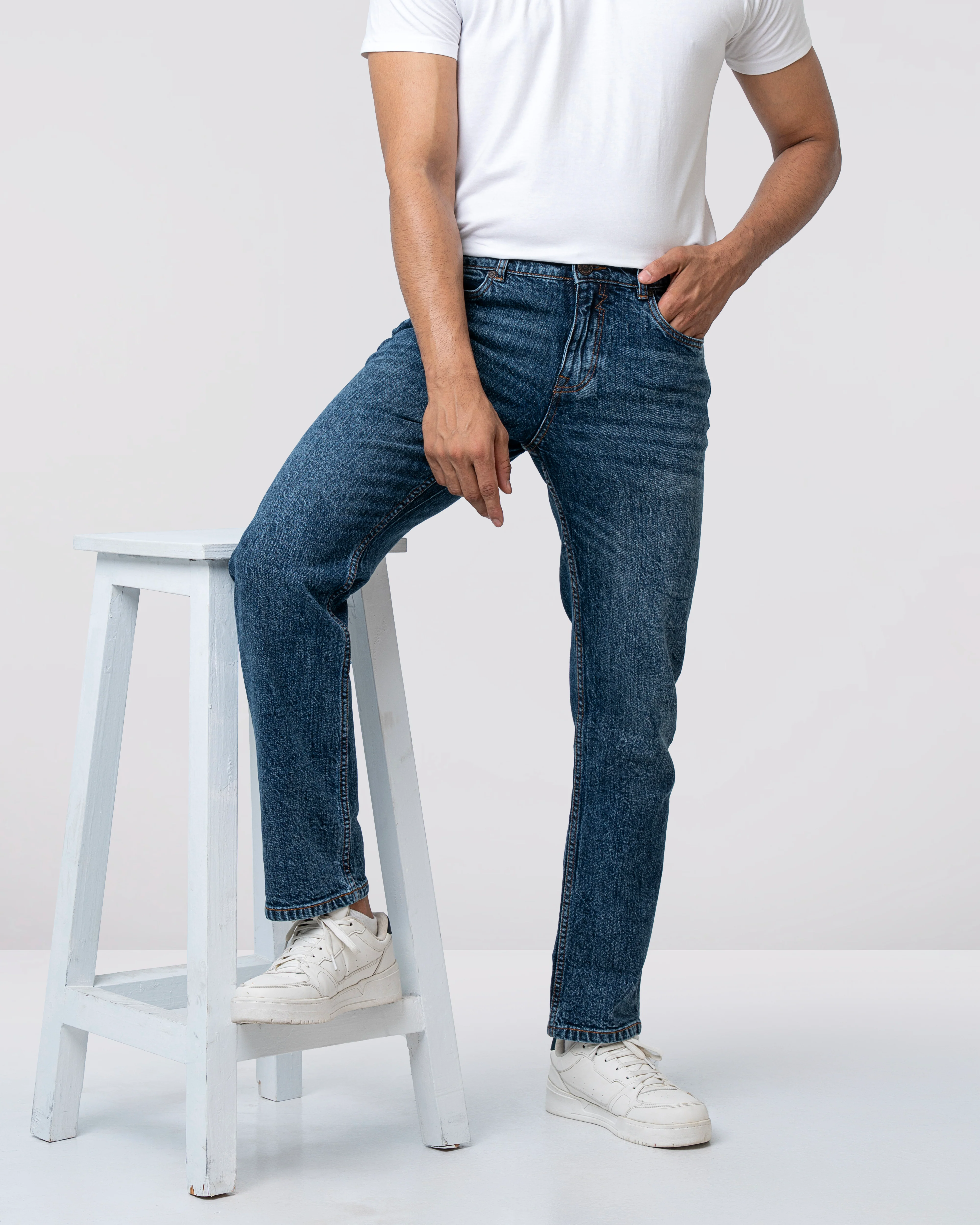 Straight Fit Blue Jeans - Image 7
