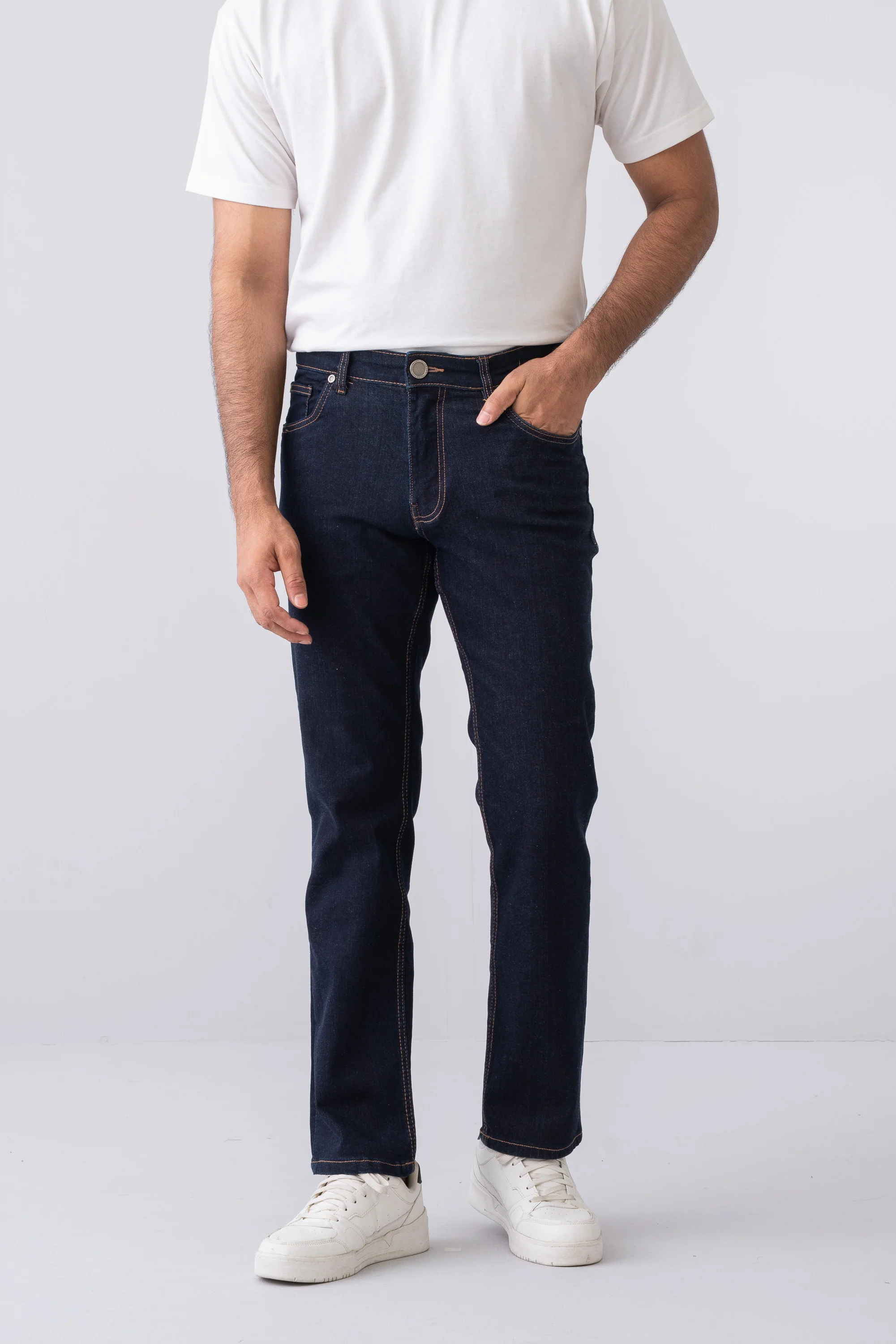 Straight Fit Navy Jeans