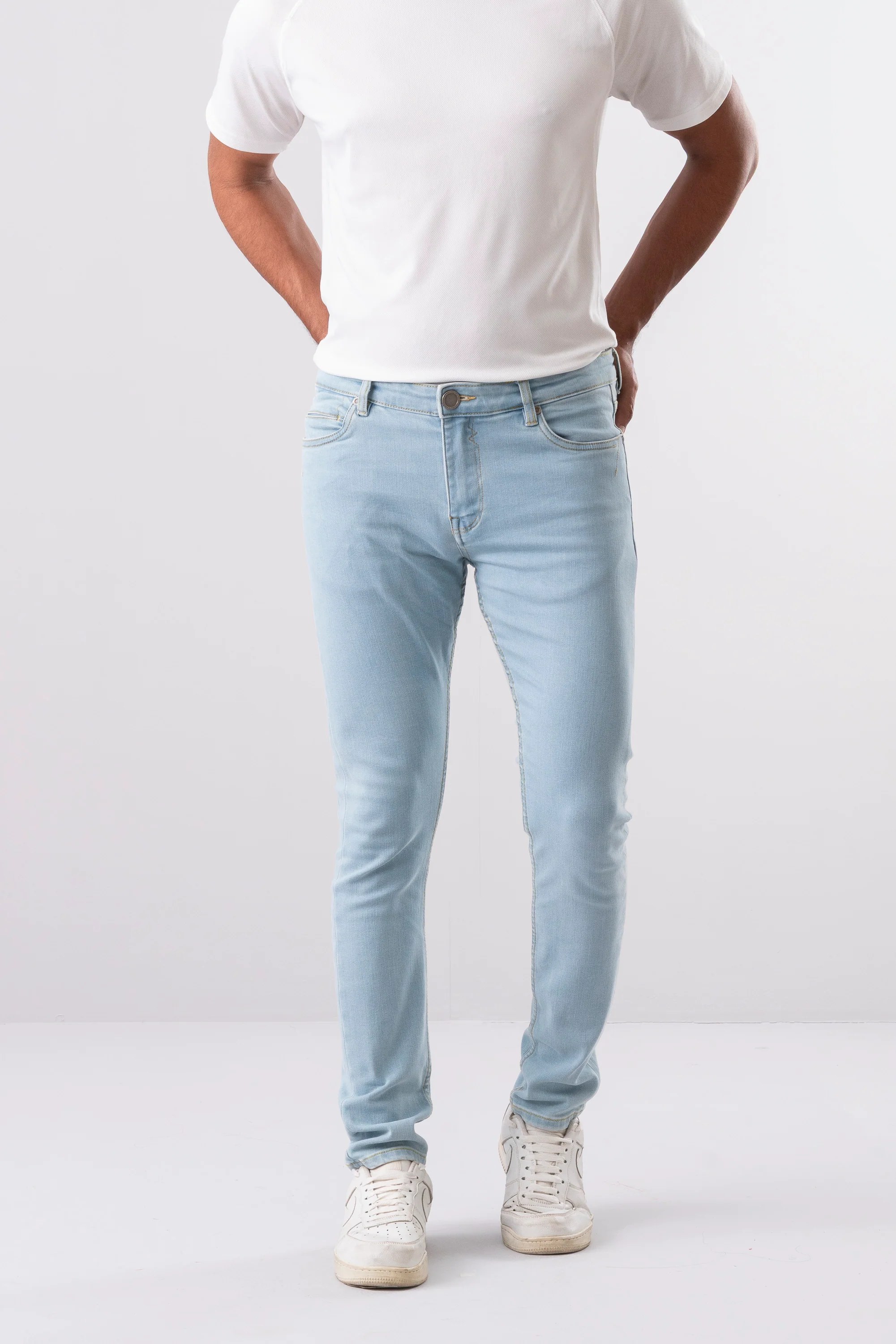 Skinny Fit Light Blue Jeans - Image 8
