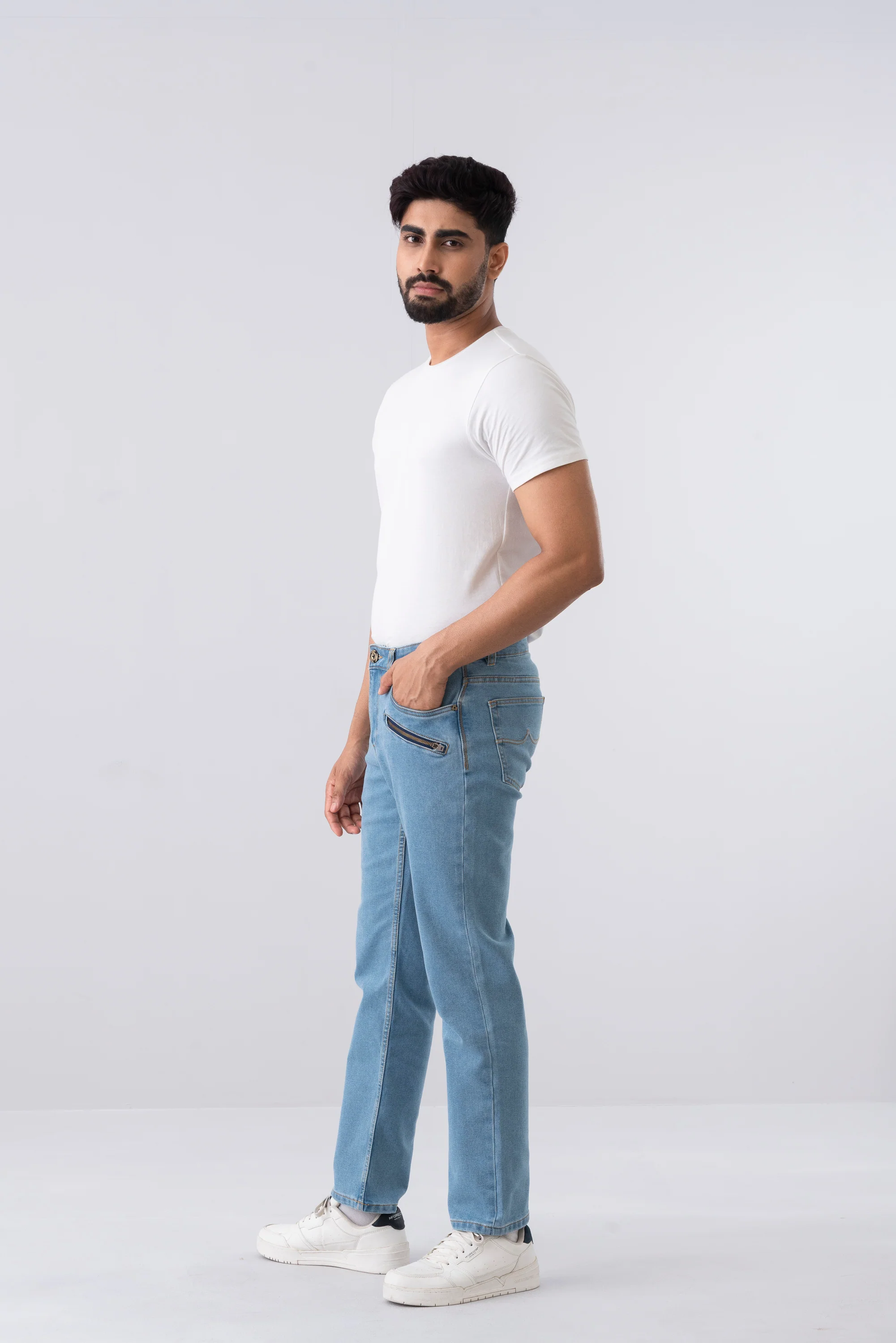 Straight Fit Sky Blue Jeans - Image 3
