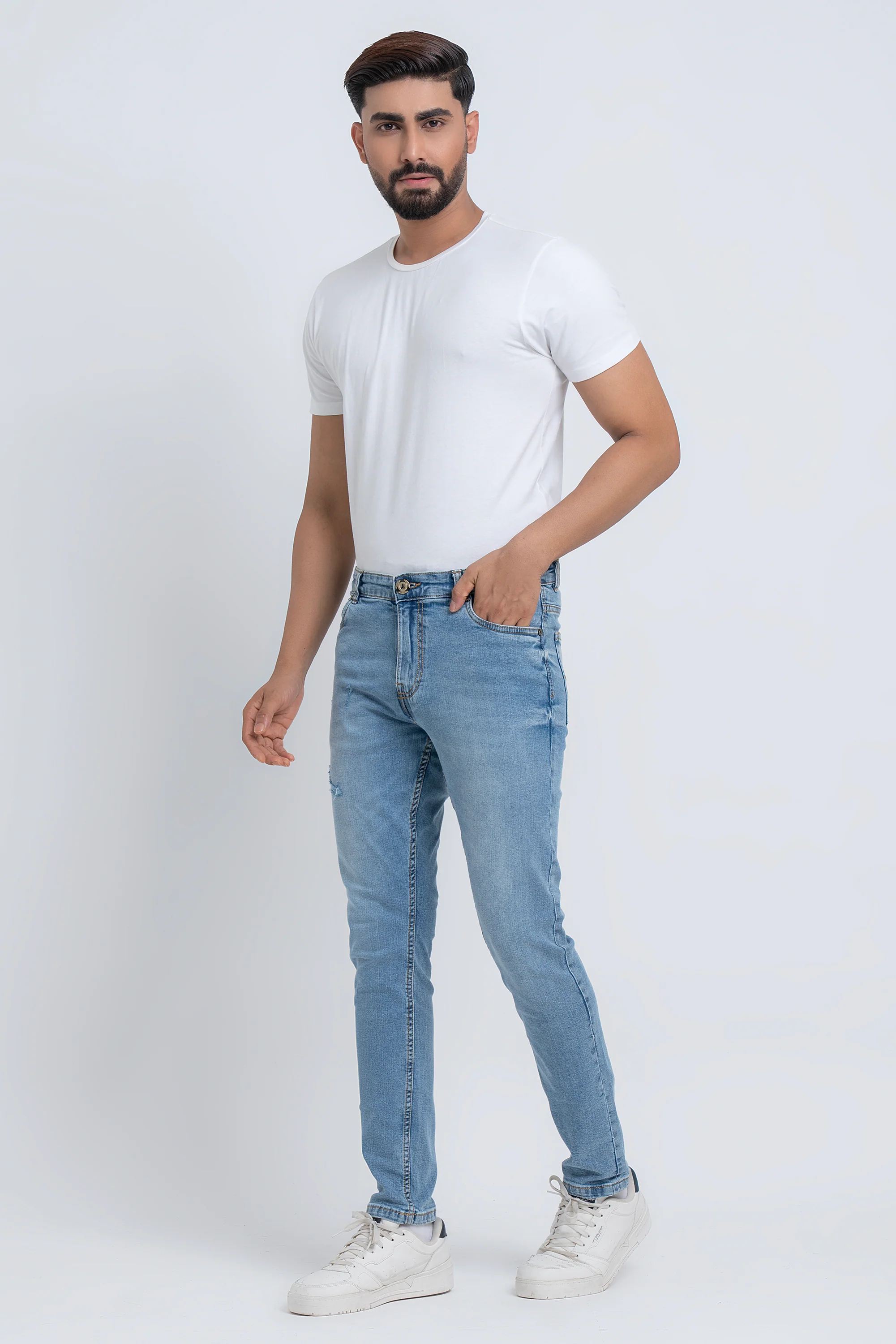 Tapered Fit Blue Jeans - Image 2