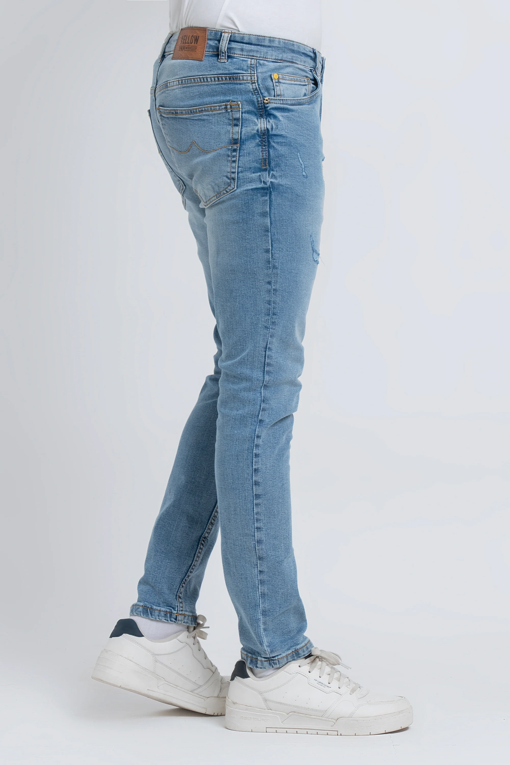 Tapered Fit Blue Jeans - Image 4