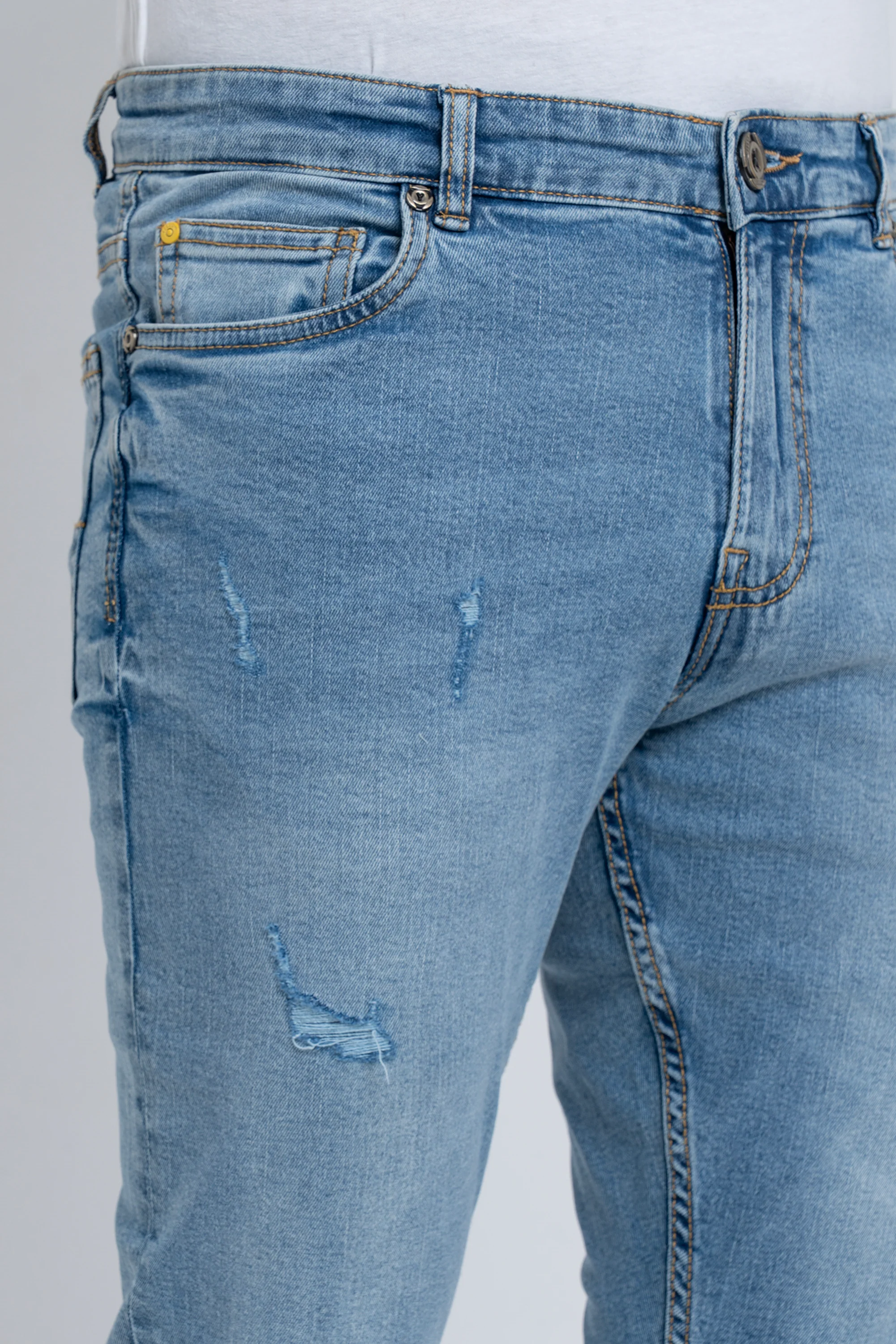 Tapered Fit Blue Jeans - Image 6