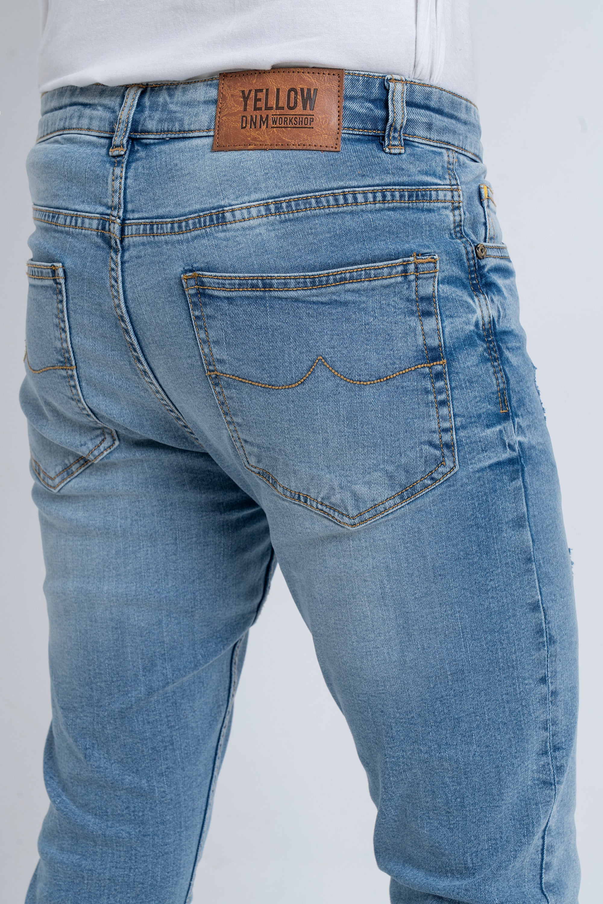 Tapered Fit Blue Jeans - Image 7