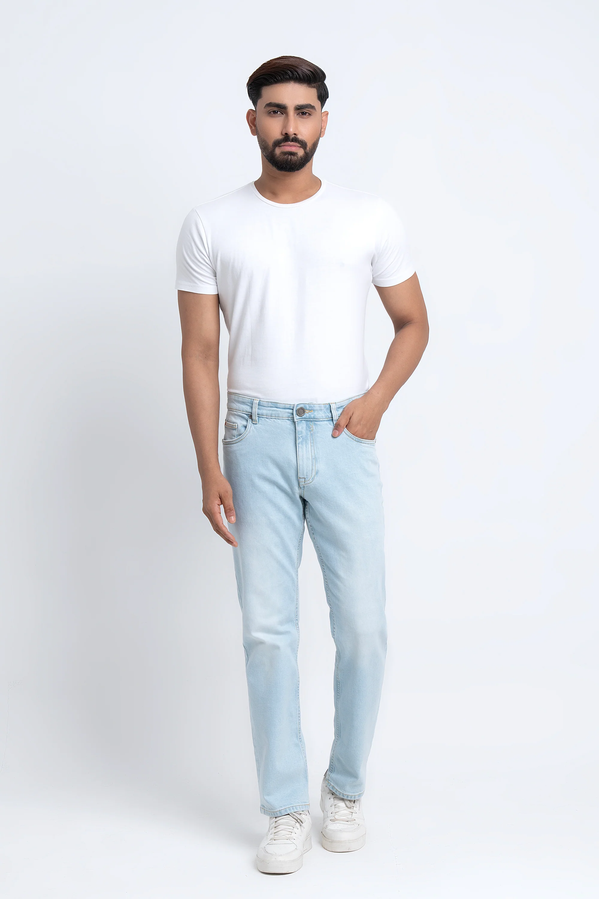 Straight Fit Sky Blue Jeans - Image 2