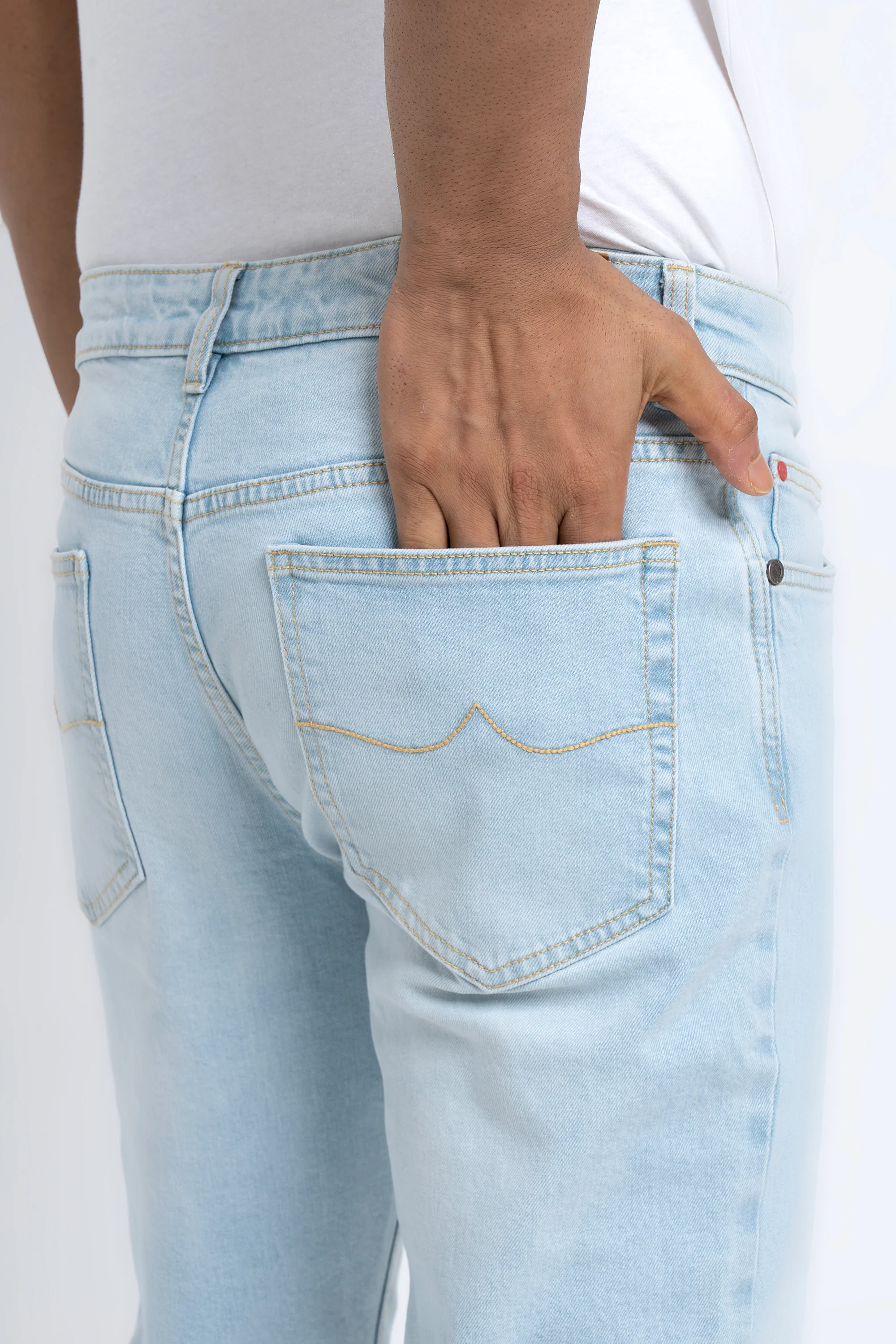 Straight Fit Sky Blue Jeans - Image 6
