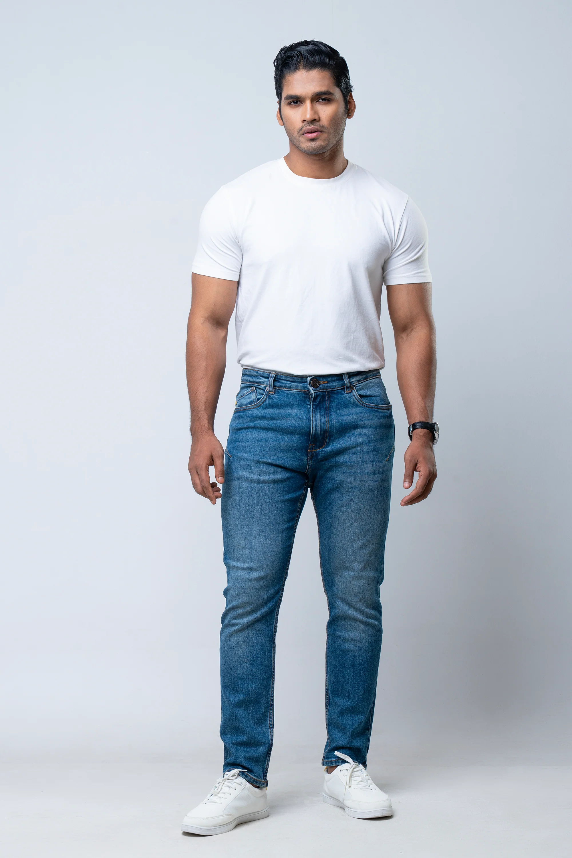 Tapered Fit Blue Jeans - Image 2