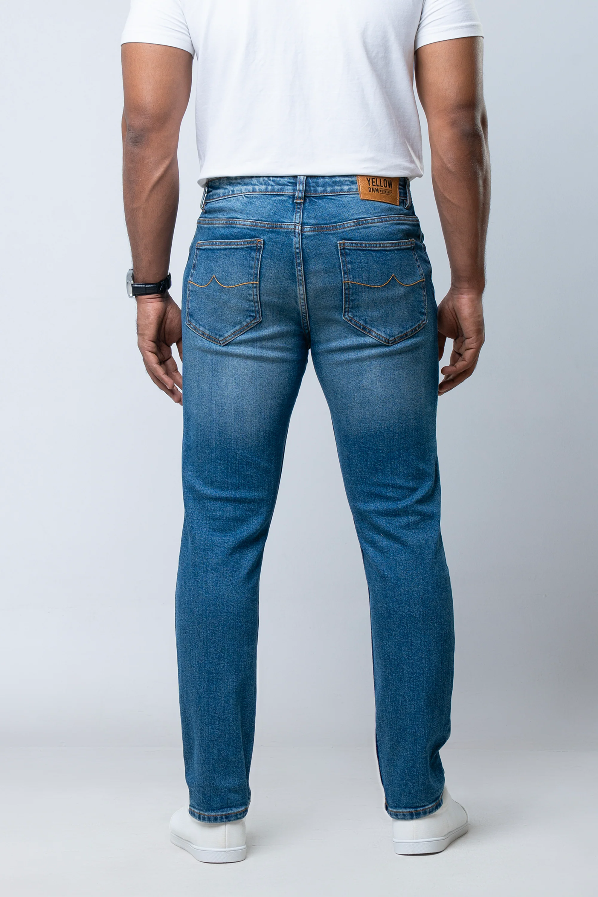 Tapered Fit Blue Jeans - Image 3