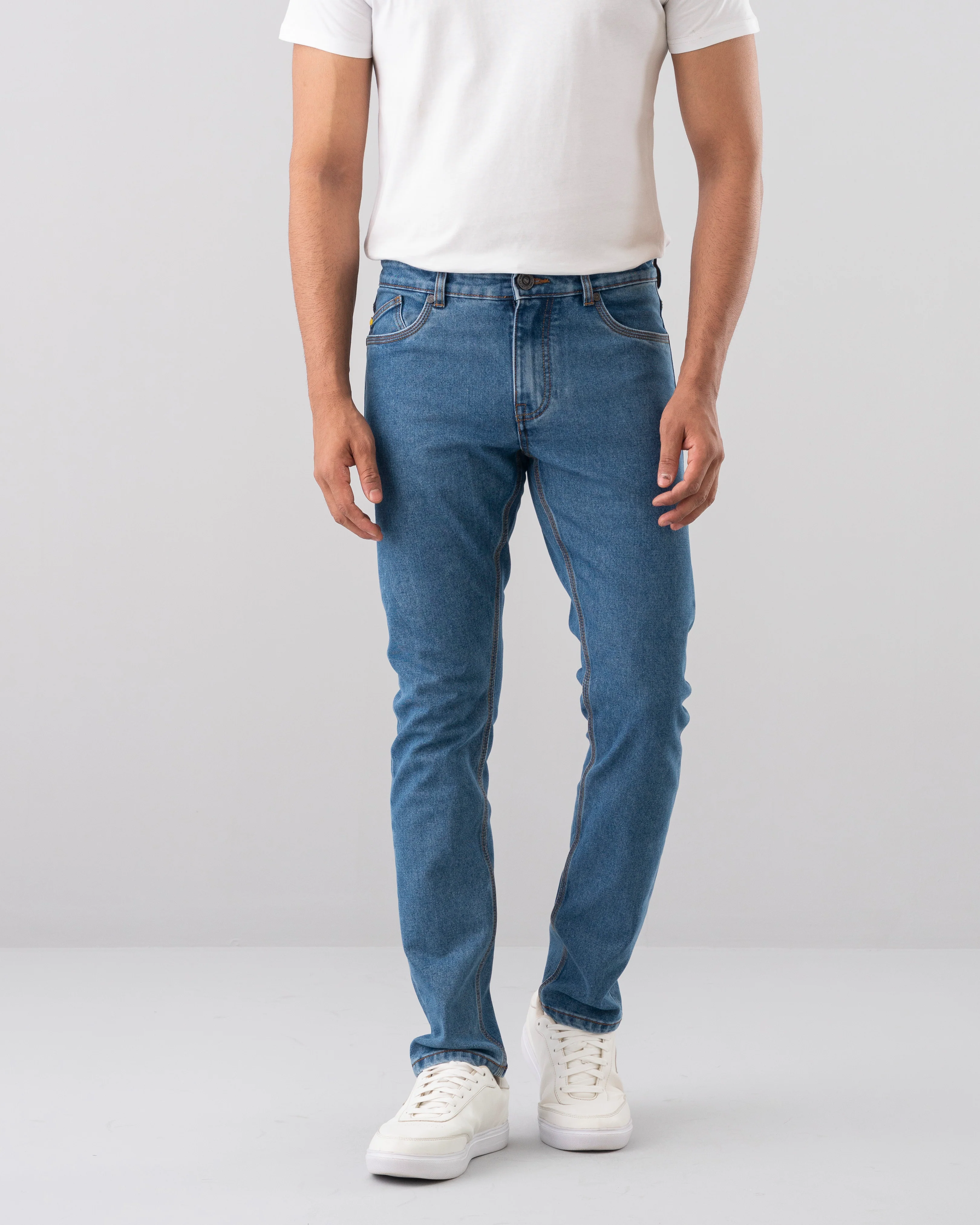 Slim Fit Mid Blue Jeans