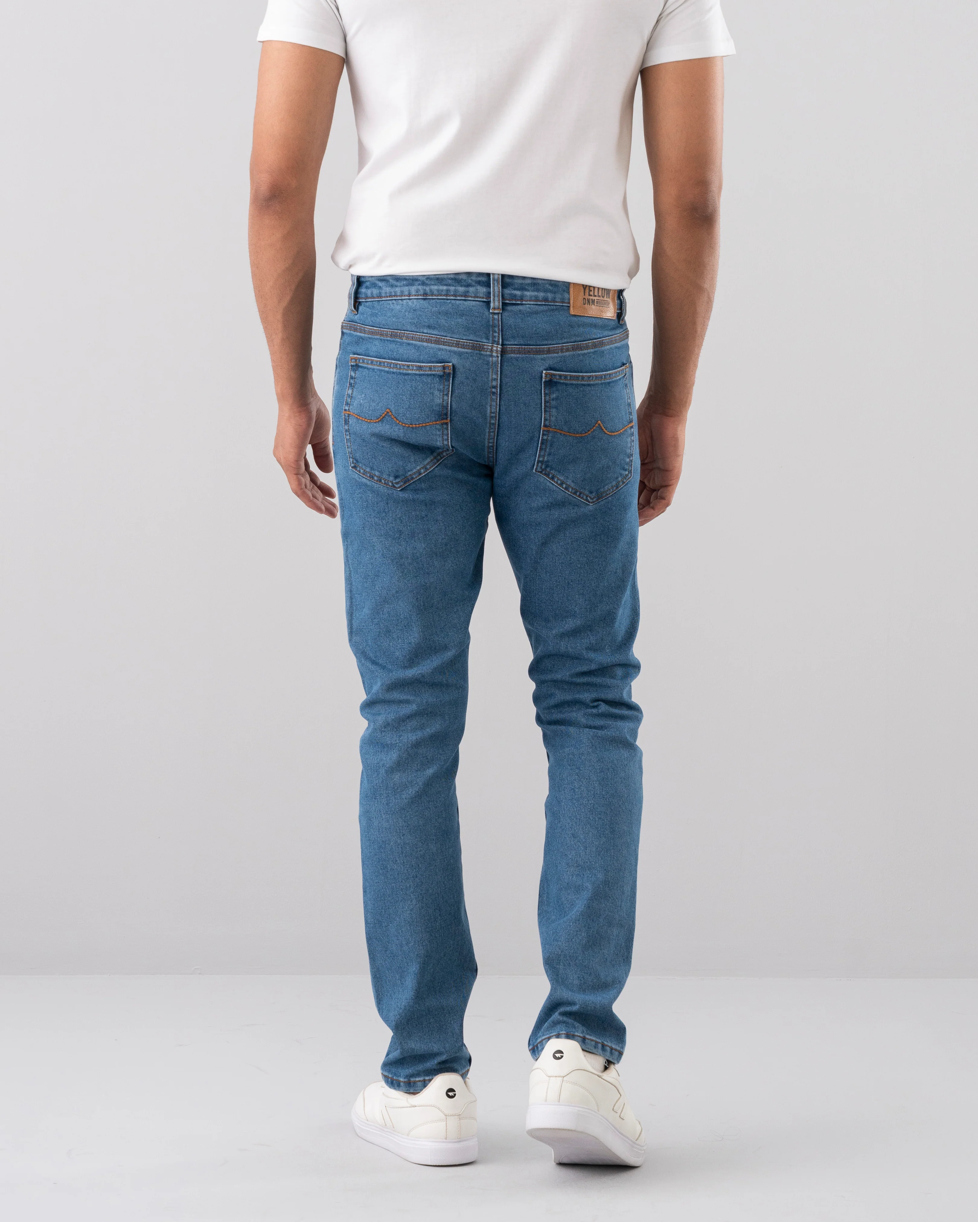 Slim Fit Mid Blue Jeans - Image 4