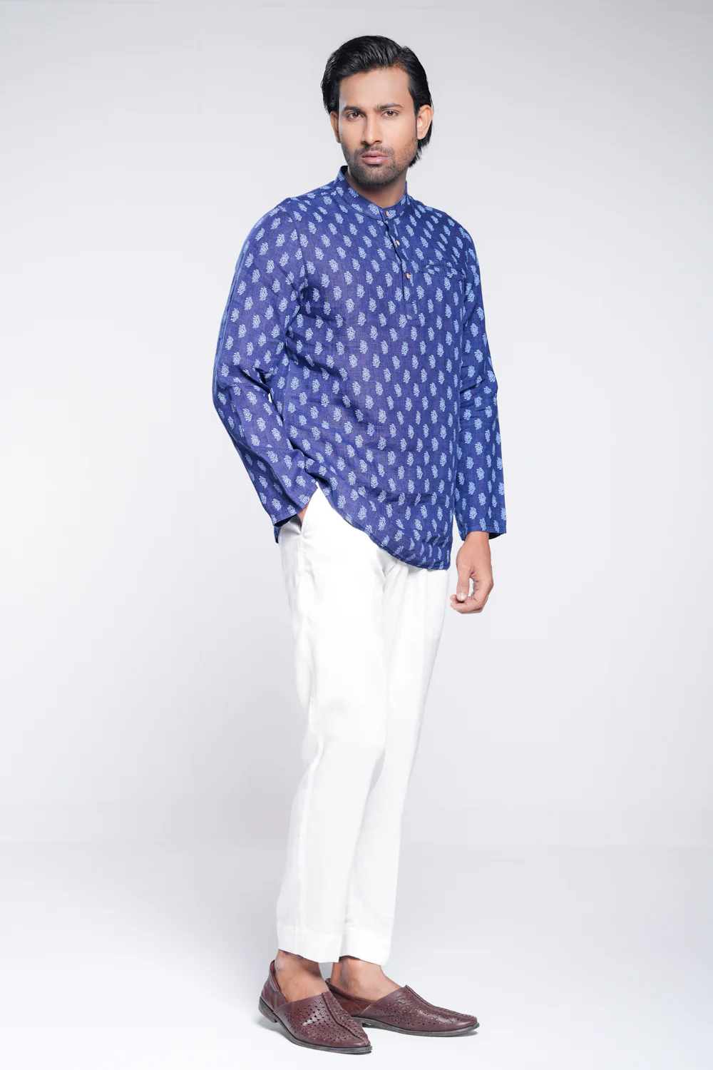Regular Fit Linen Printed Fatua - Image 8