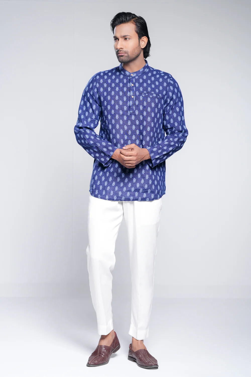 Regular Fit Linen Printed Fatua - Image 9