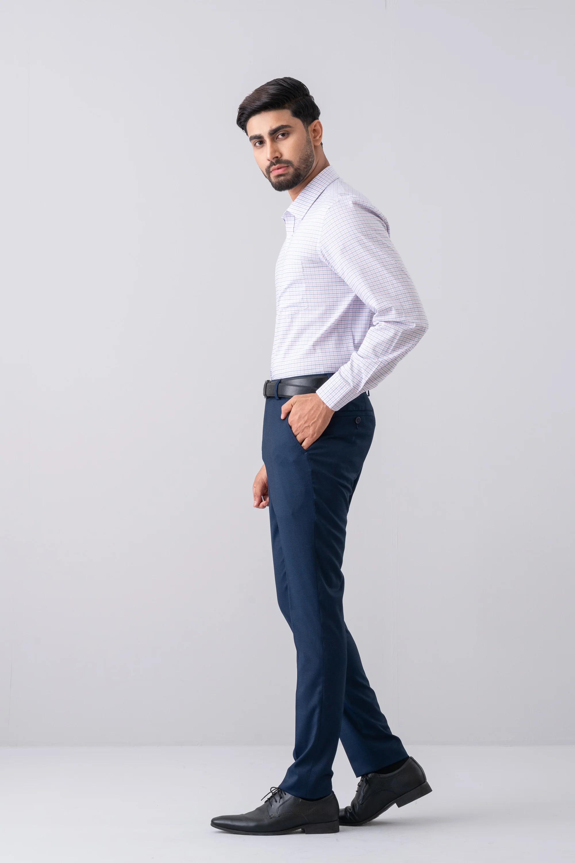 Slim Fit Dobby Texture Formal Pant - Image 8