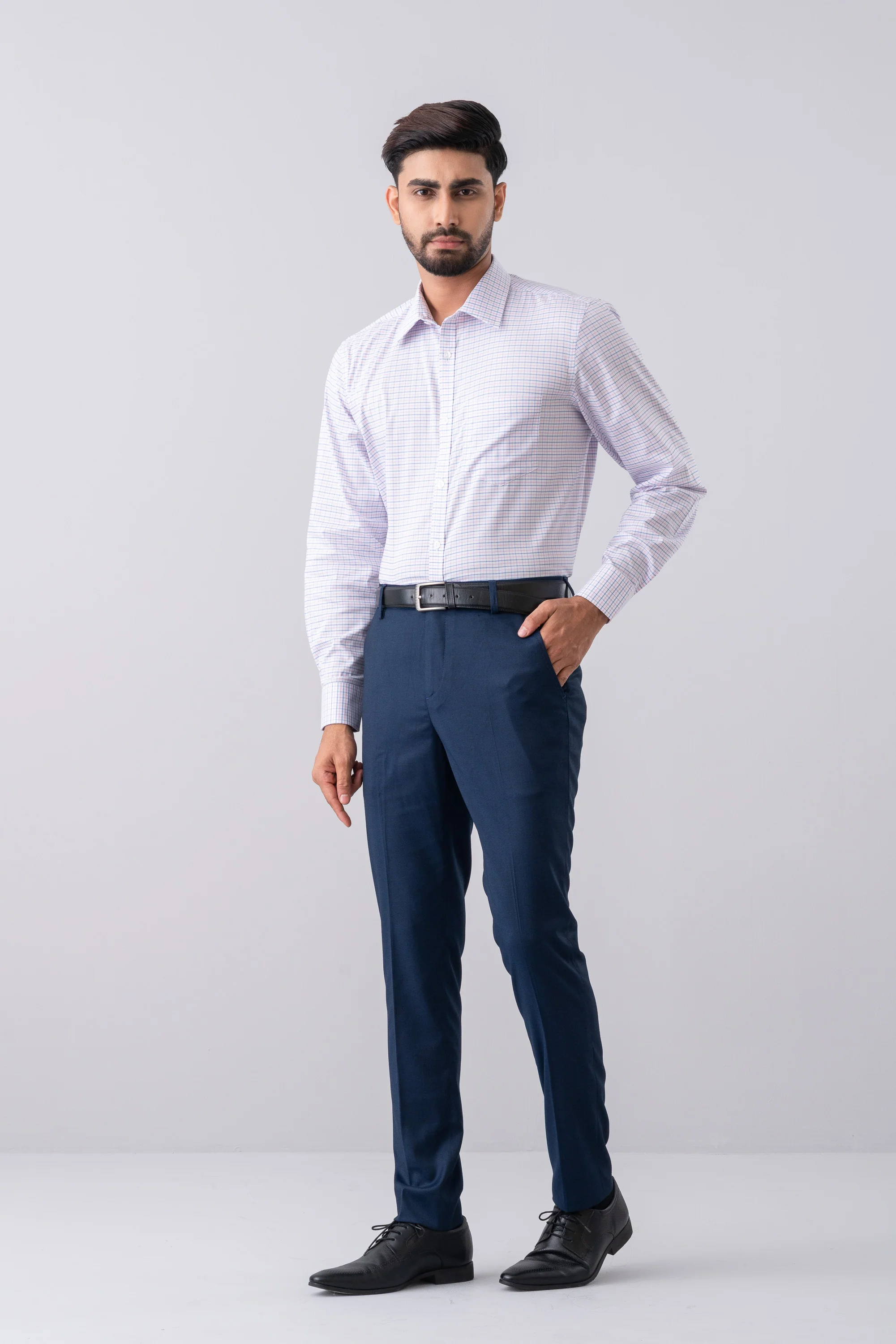 Slim Fit Dobby Texture Formal Pant - Image 9