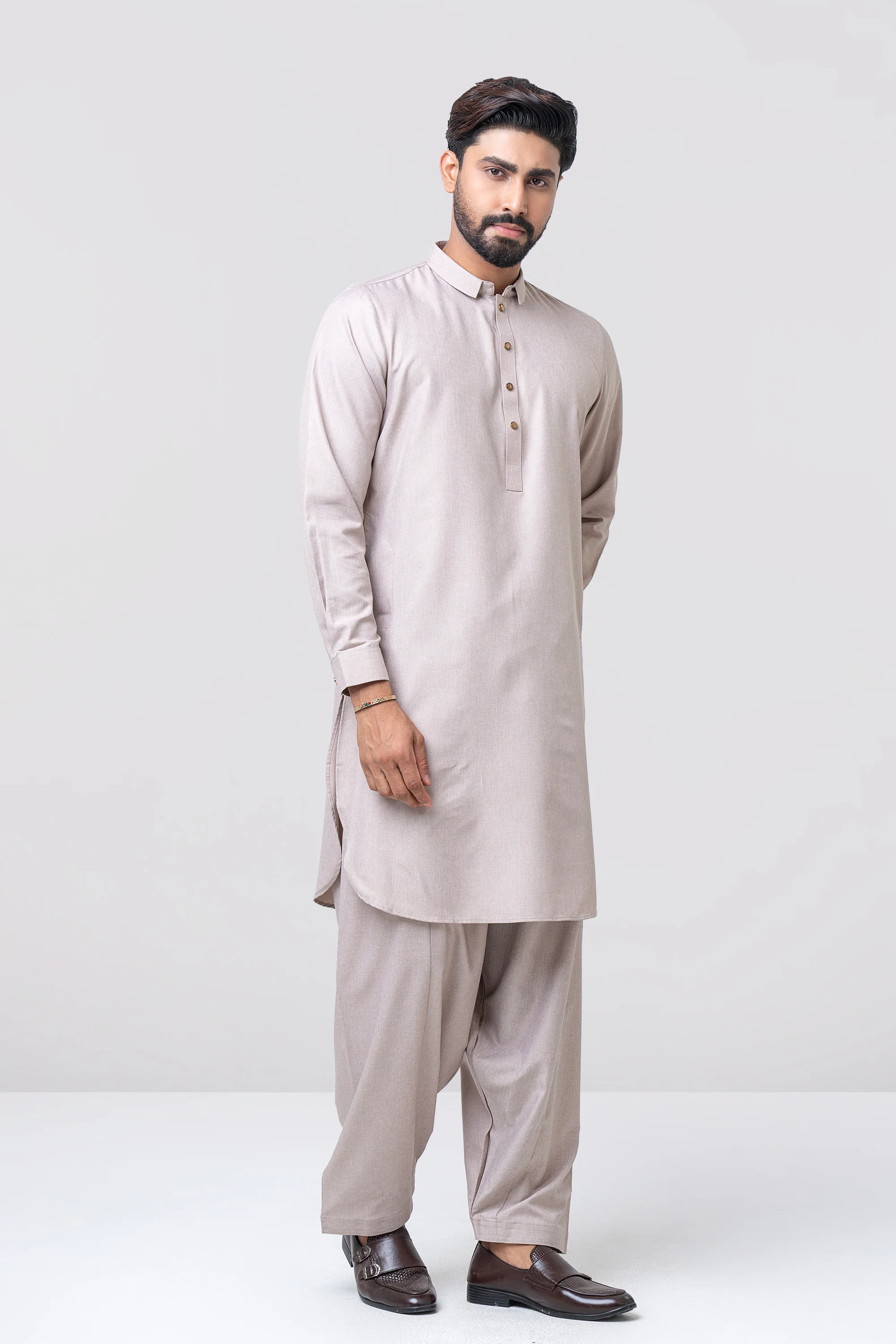 Regular Fit Blended Fabric Formal Kabli Set