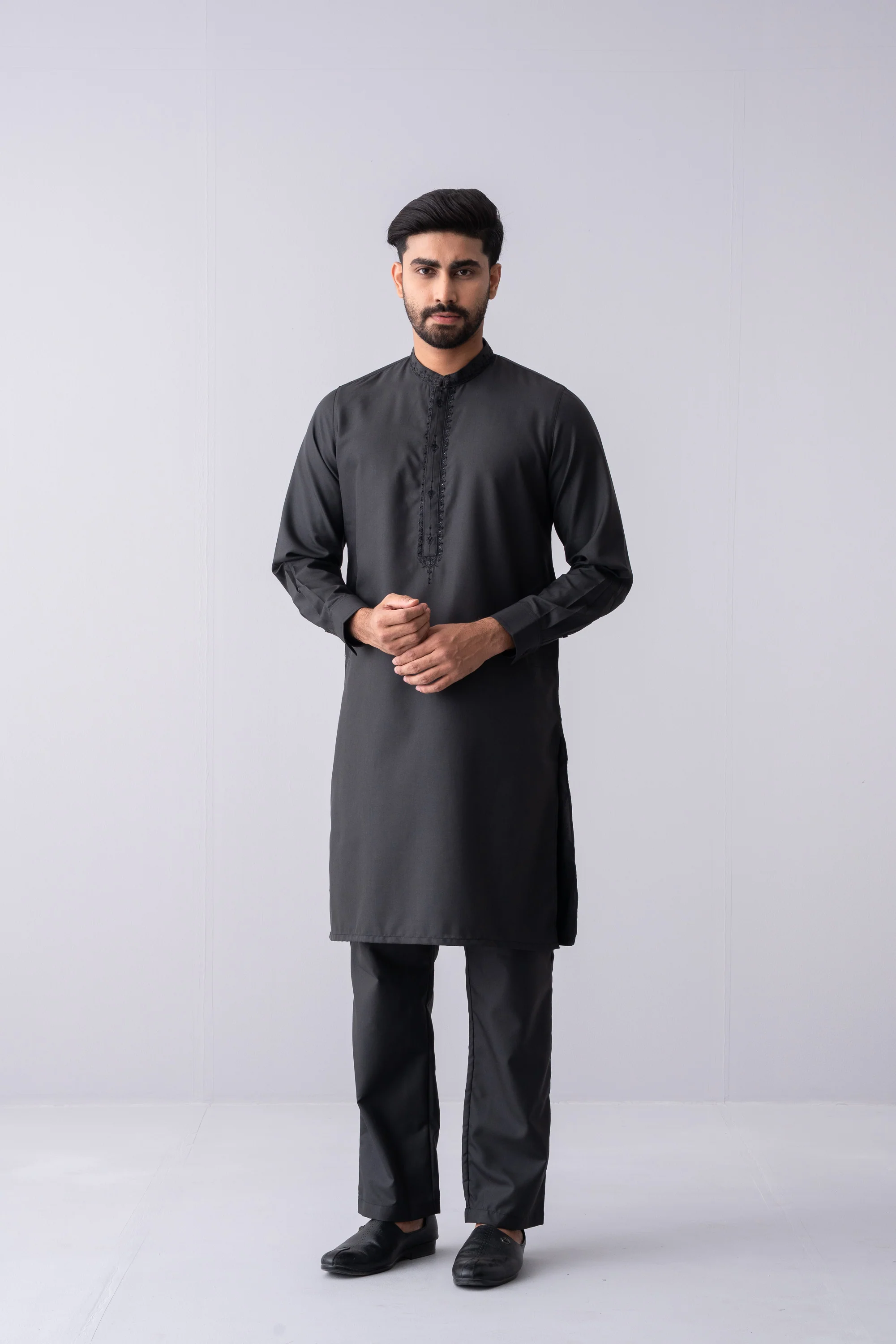Regular Fit Embroidered Semi-Formal Kurta Set - Image 6