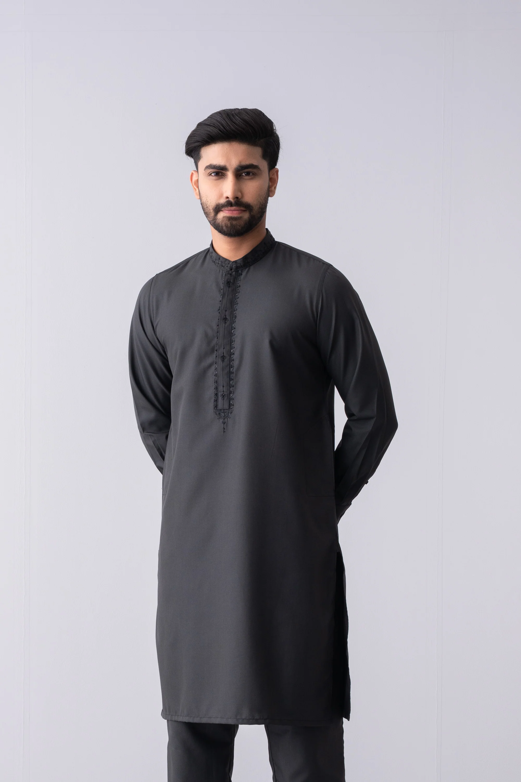 Regular Fit Embroidered Semi-Formal Kurta Set - Image 8