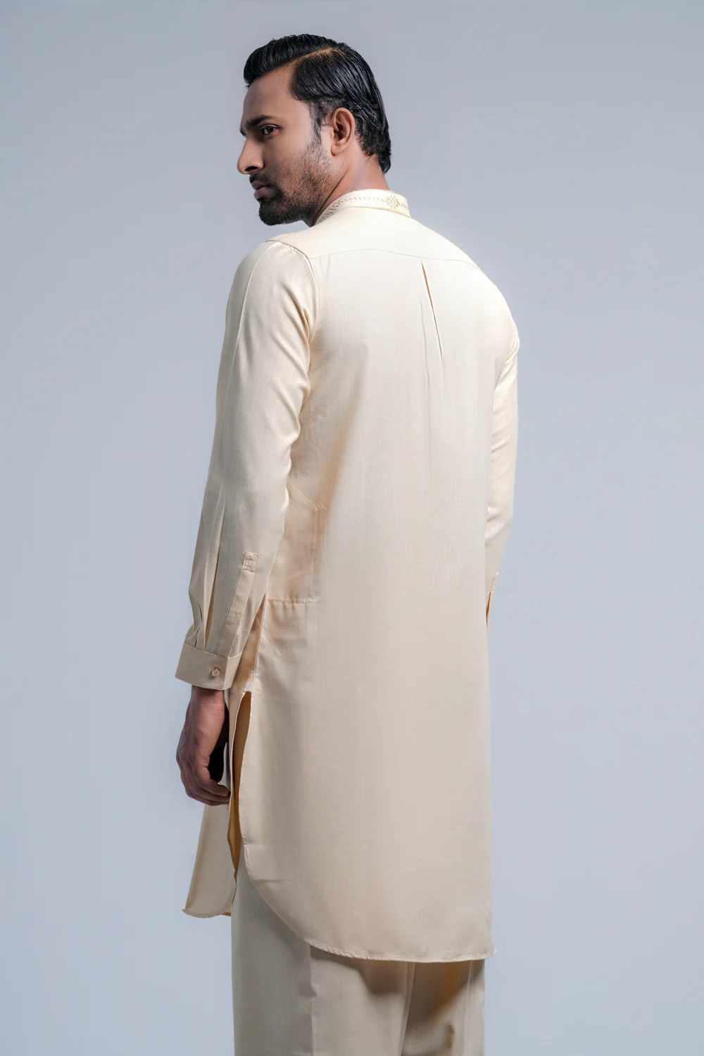Regular Fit Embroidered Semi-Formal Kabli Set - Image 5