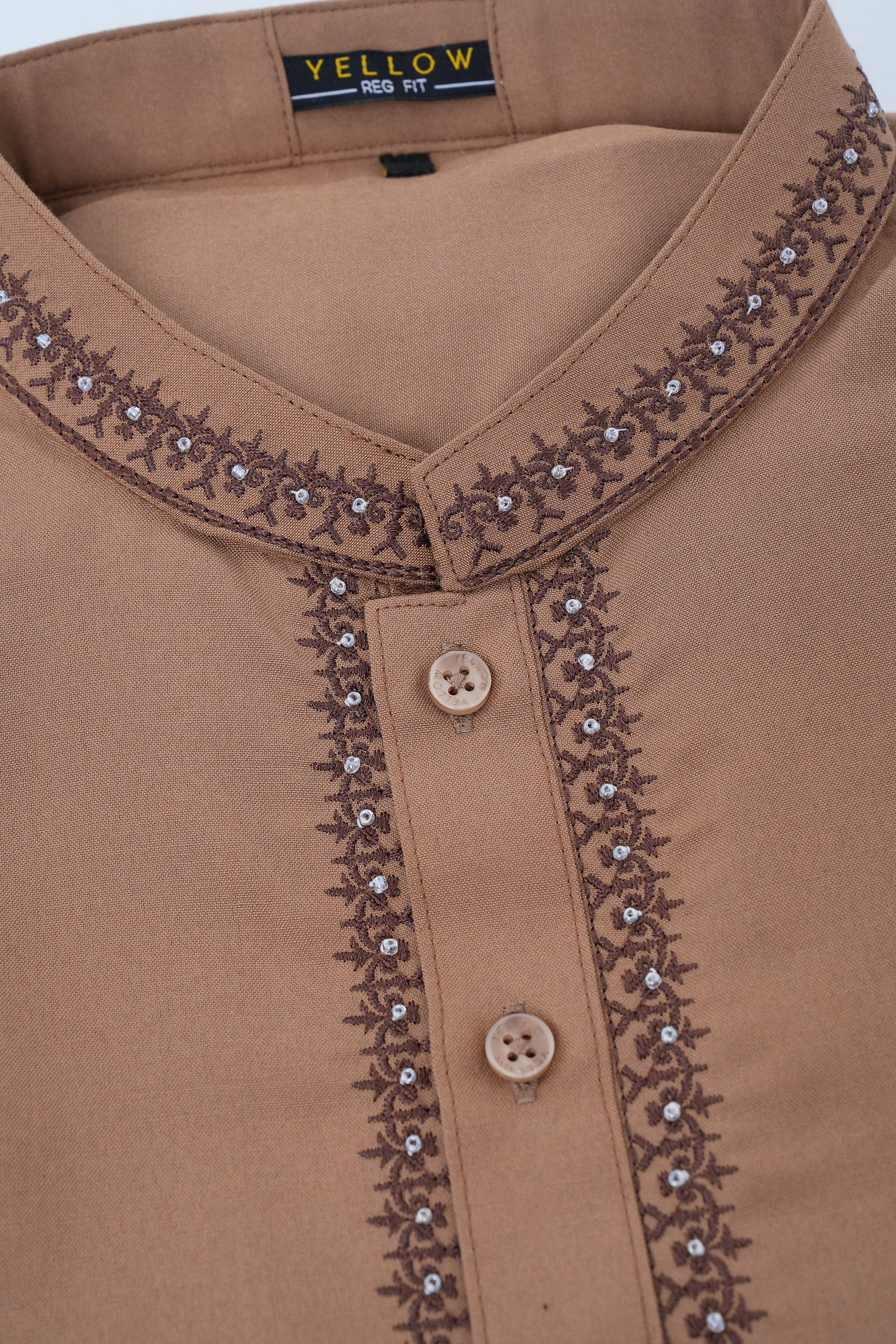 Regular Fit Embroidered Semi-Formal Kabli Set - Image 10