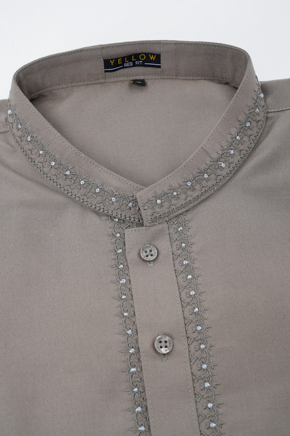 Regular Fit Embroidered Semi-Formal Kabli Set - Image 7