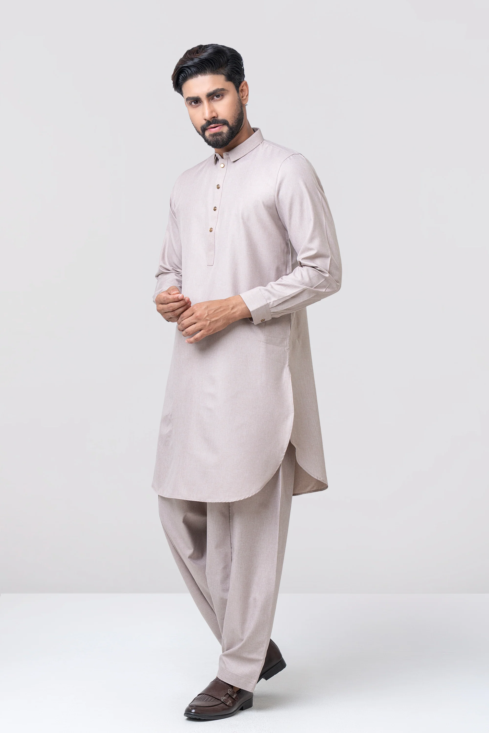 Regular Fit Blended Fabric Formal Kabli Set - Image 3
