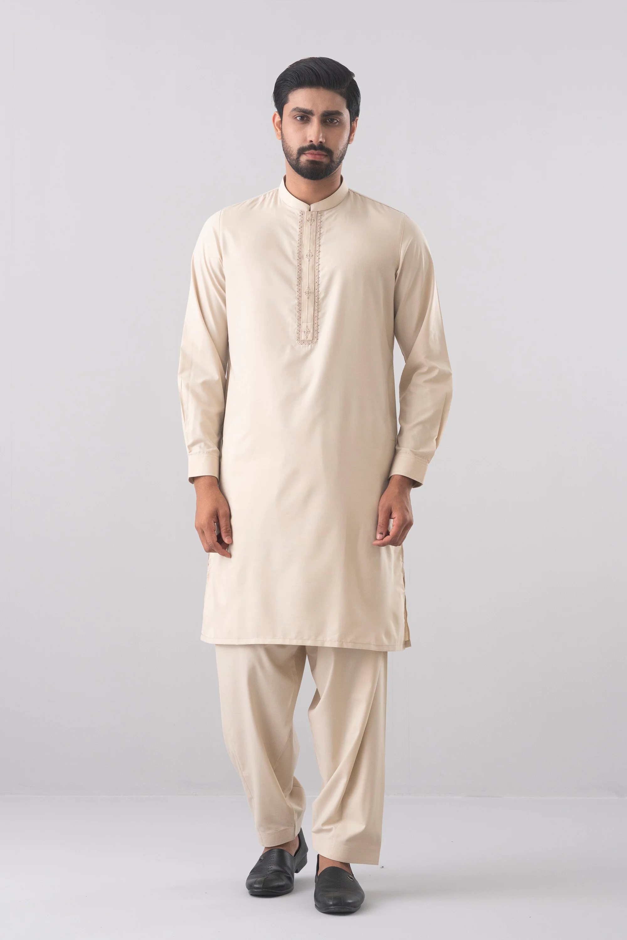 Regular Fit Blended Fabric Formal Kabli Set