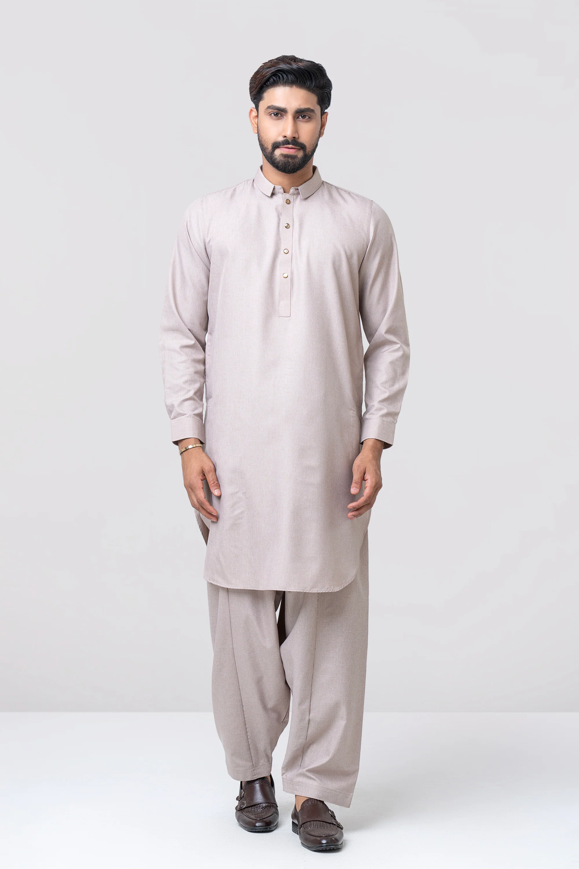 Regular Fit Blended Fabric Formal Kabli Set - Image 4
