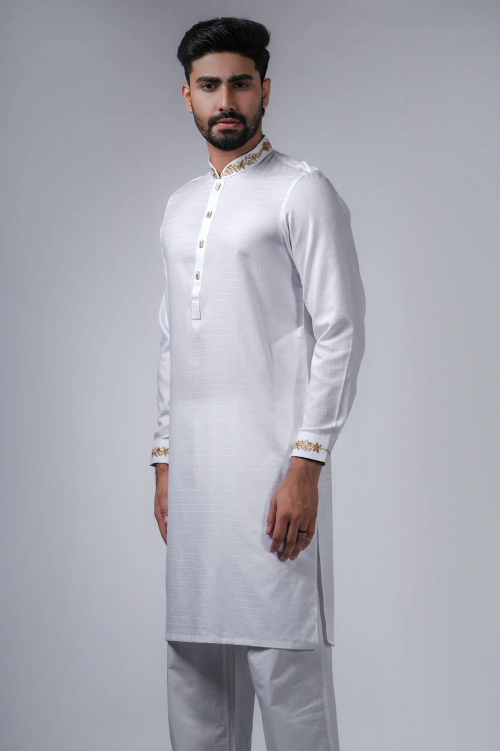 Regular Fit Embroidered Formal Panjabi - Image 2