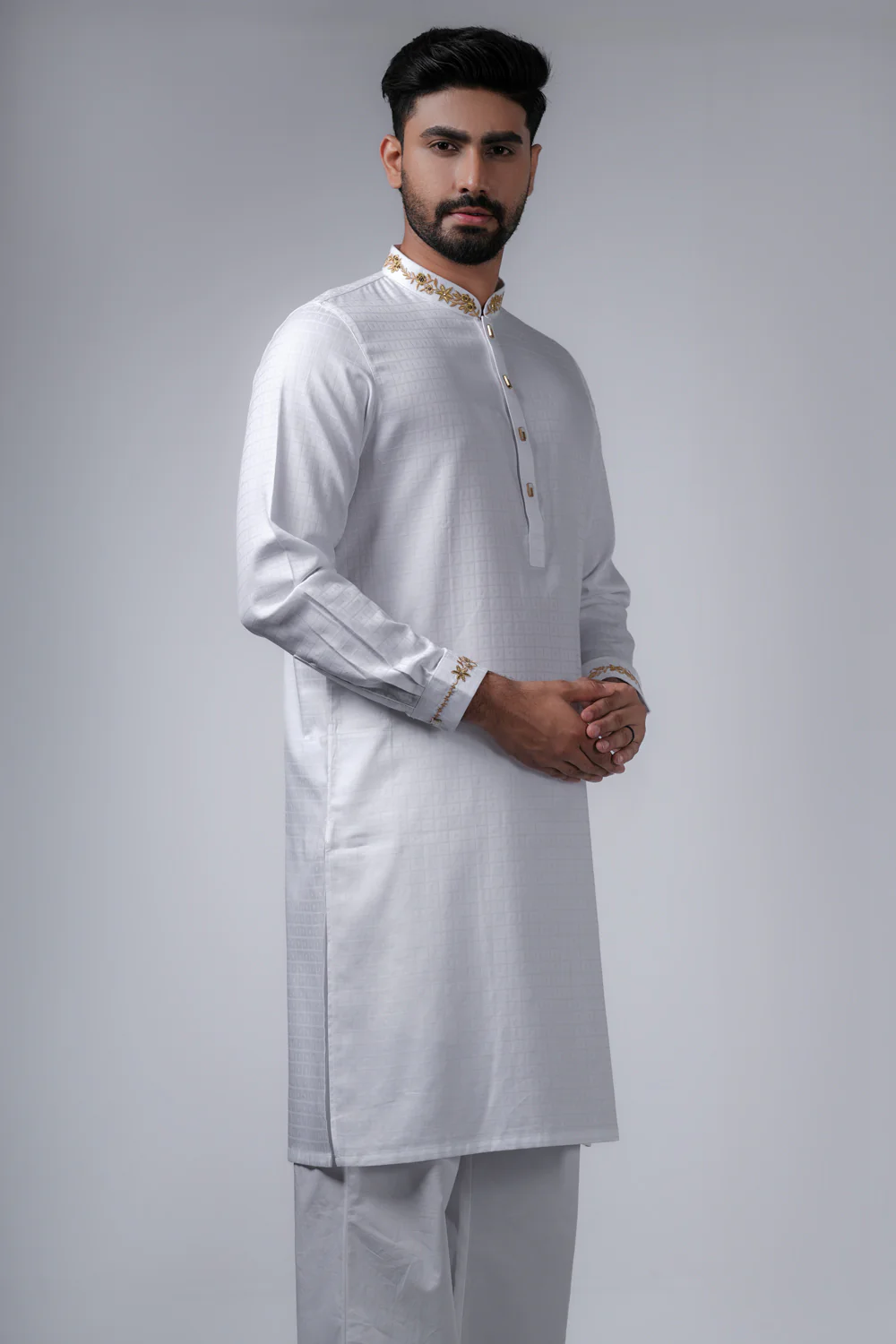 Regular Fit Embroidered Formal Panjabi - Image 3
