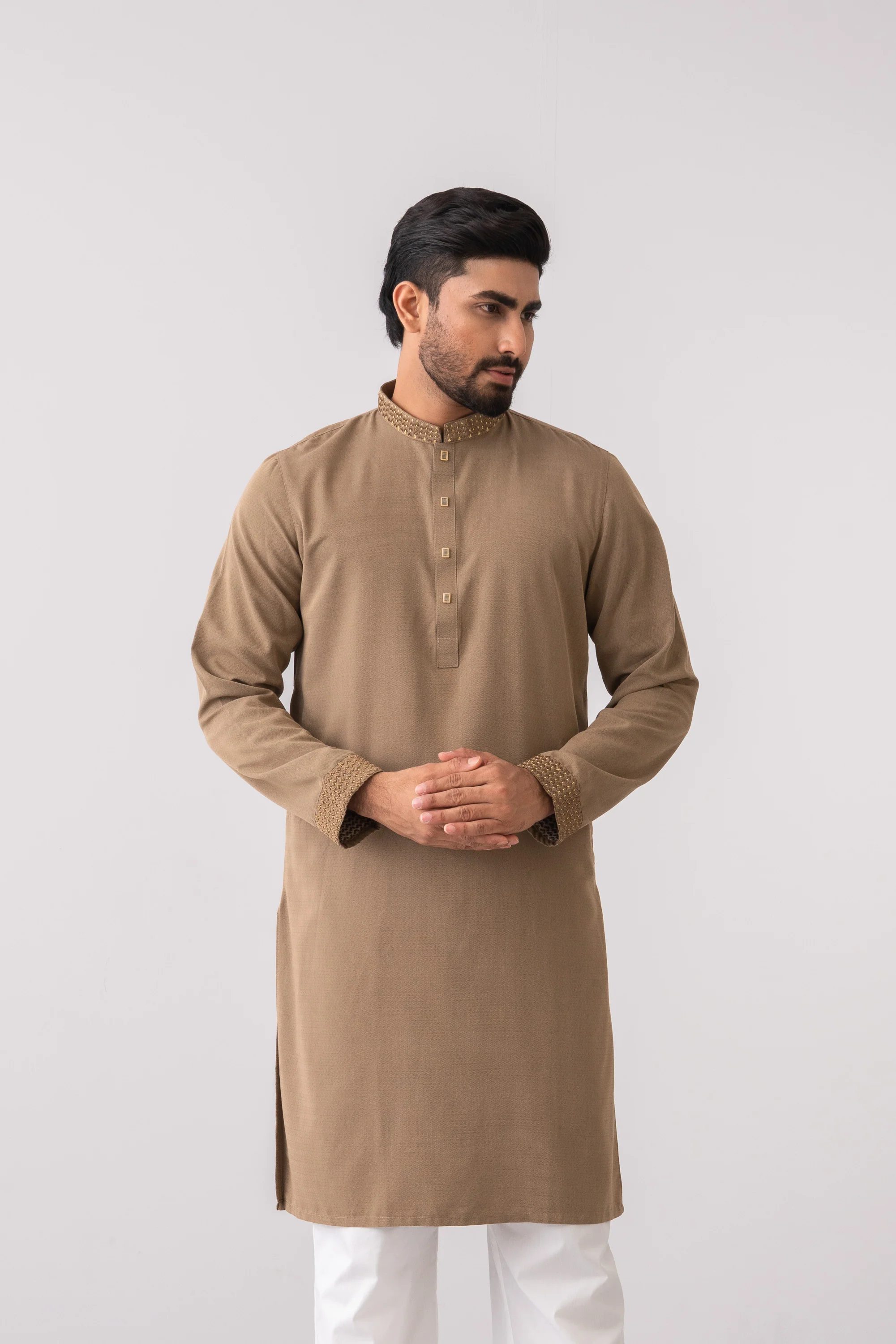 Regular Fit Embroidered Semi-Formal Panjabi - Image 2