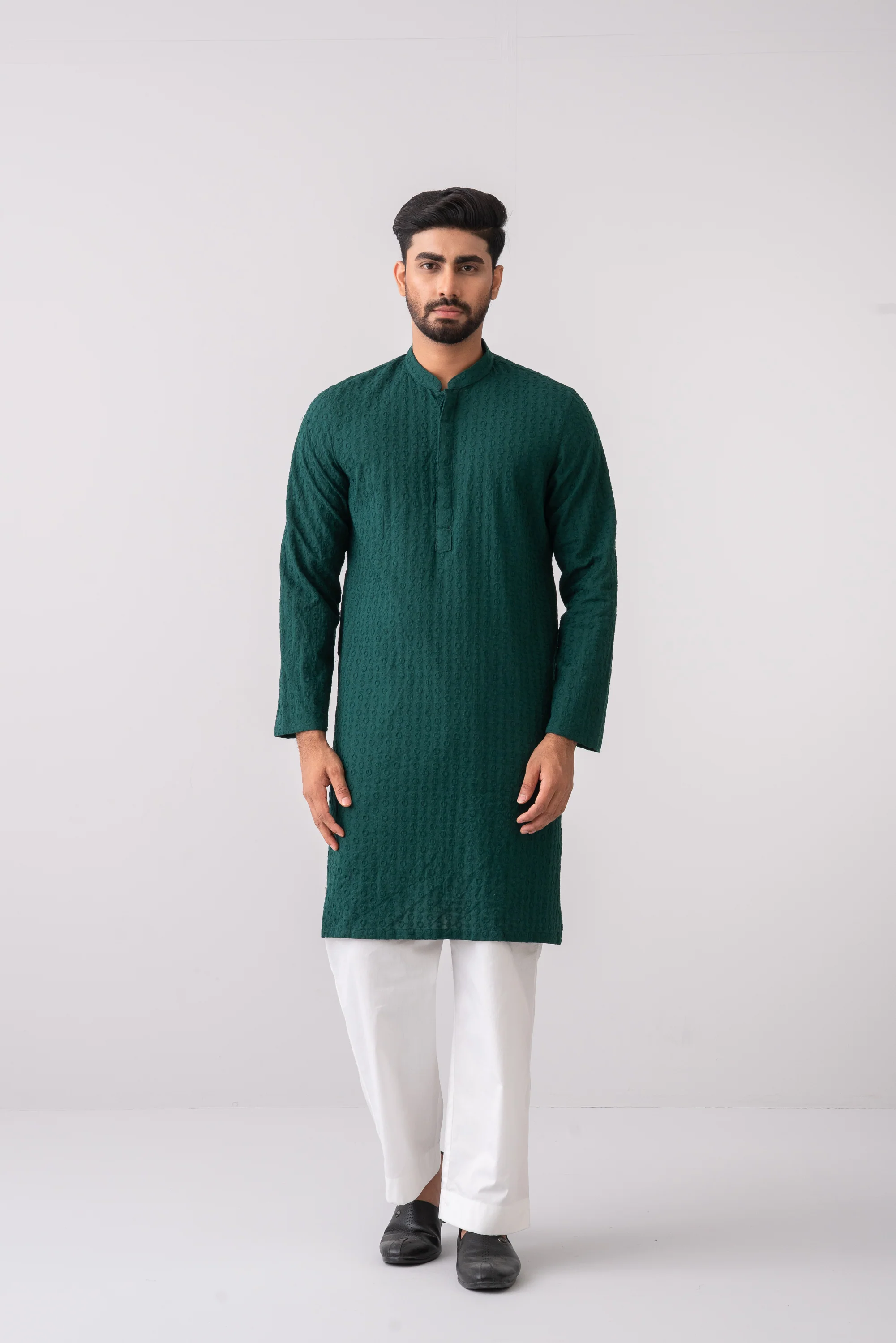 Regular Fit Semi-Formal Cotton Panjabi - Image 2