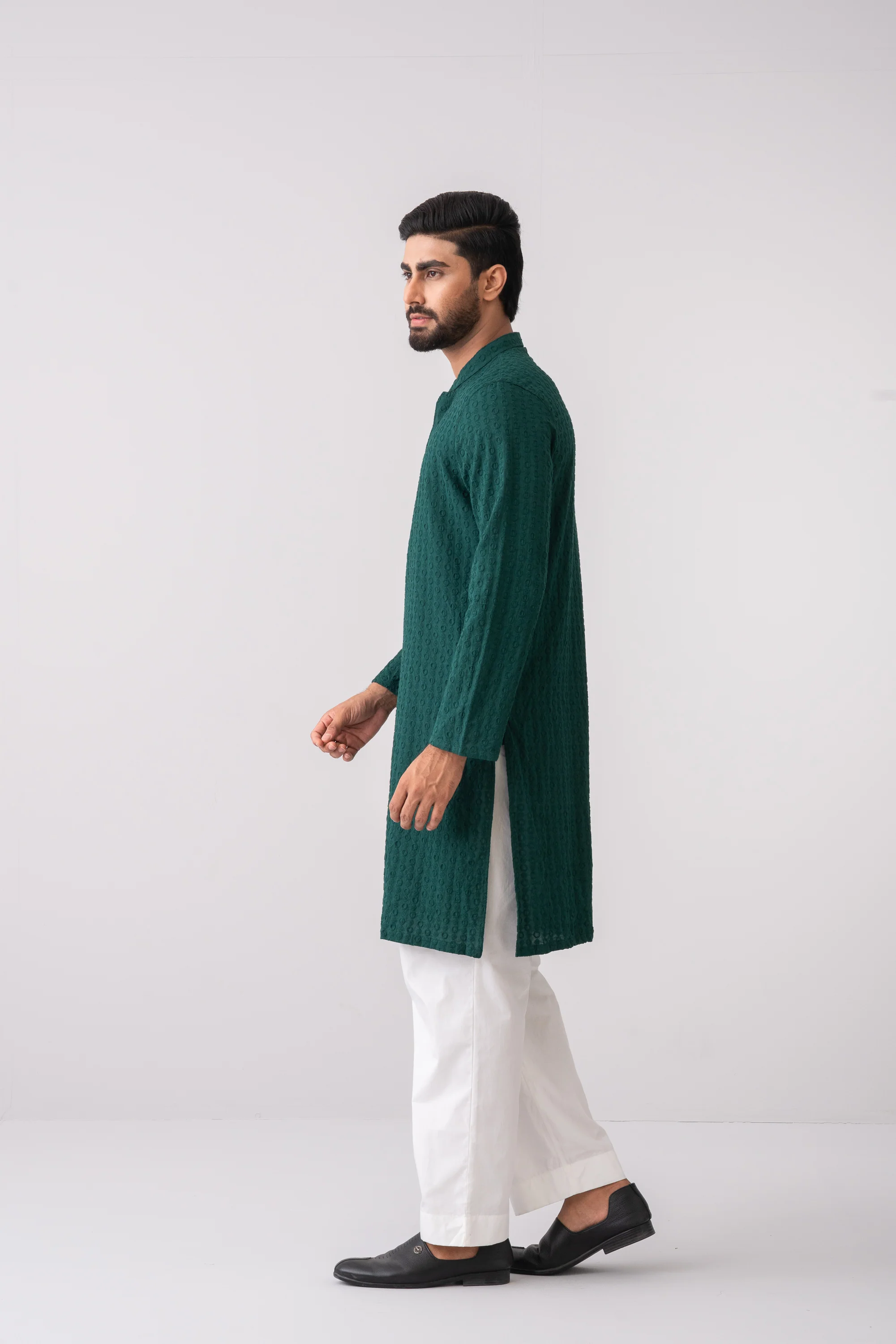 Regular Fit Semi-Formal Cotton Panjabi - Image 3
