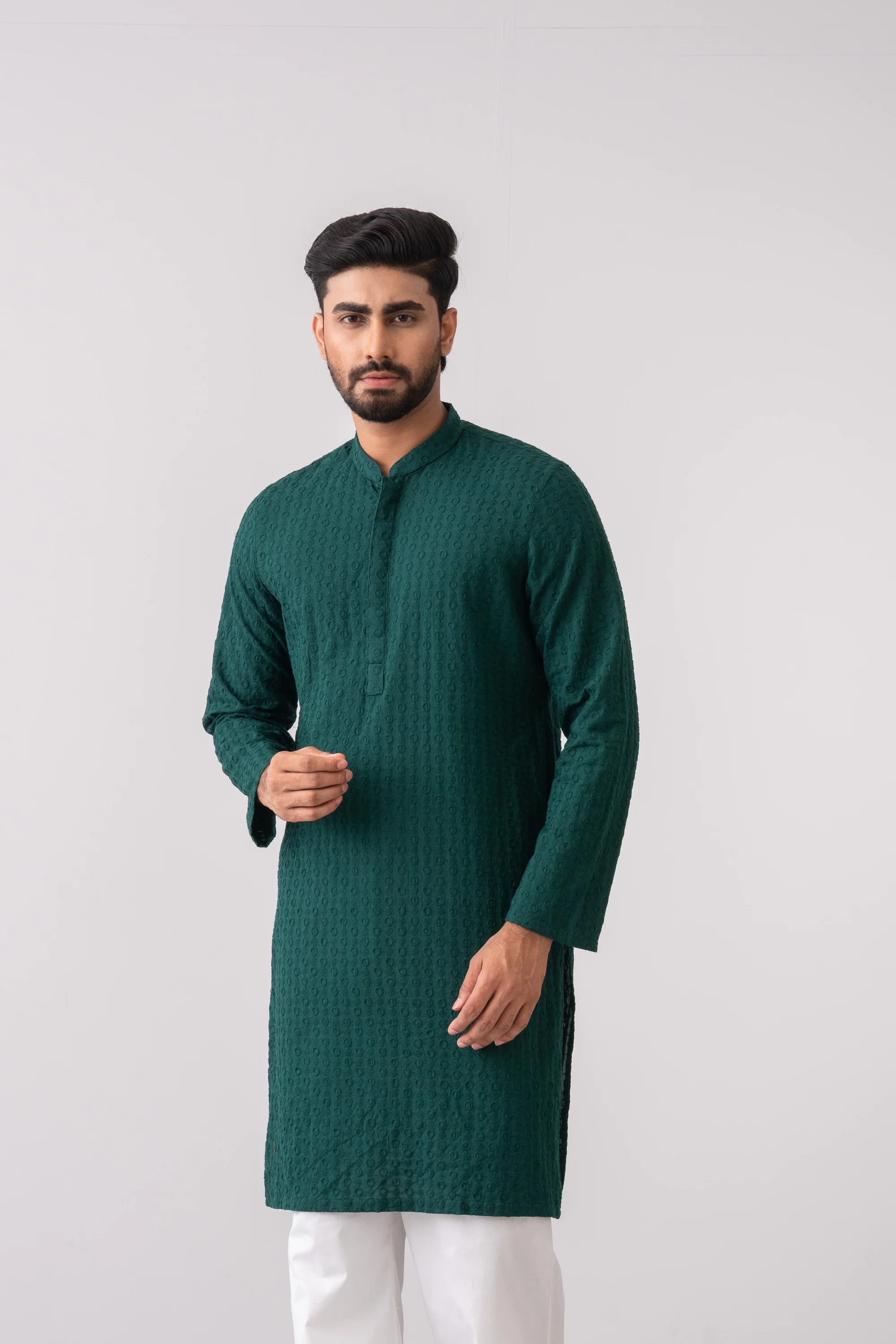 Slim Fit Cotton Semi-Formal Panjabi - Image 2