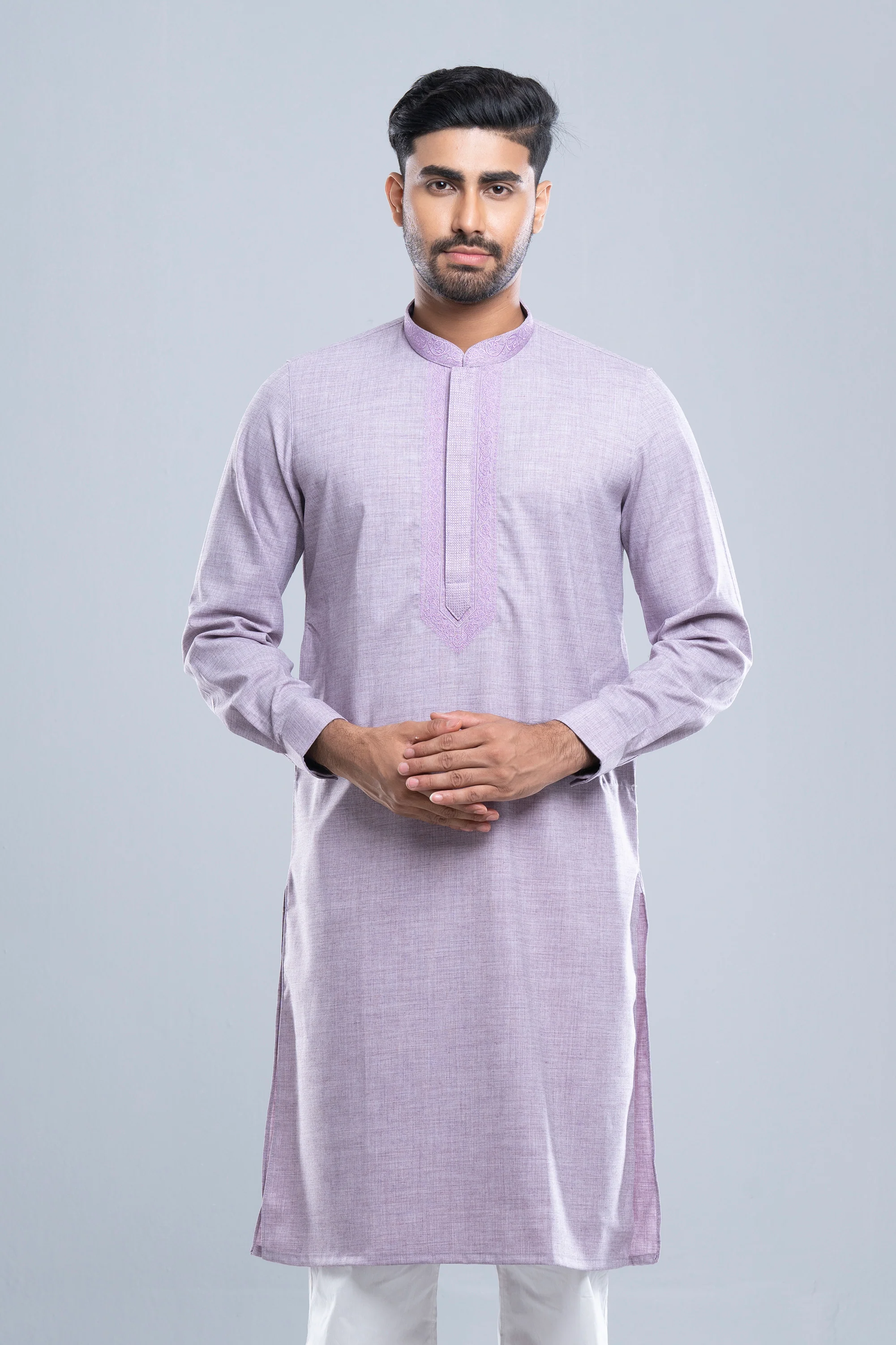 Regular Fit Embroidered Formal Panjabi - Image 7