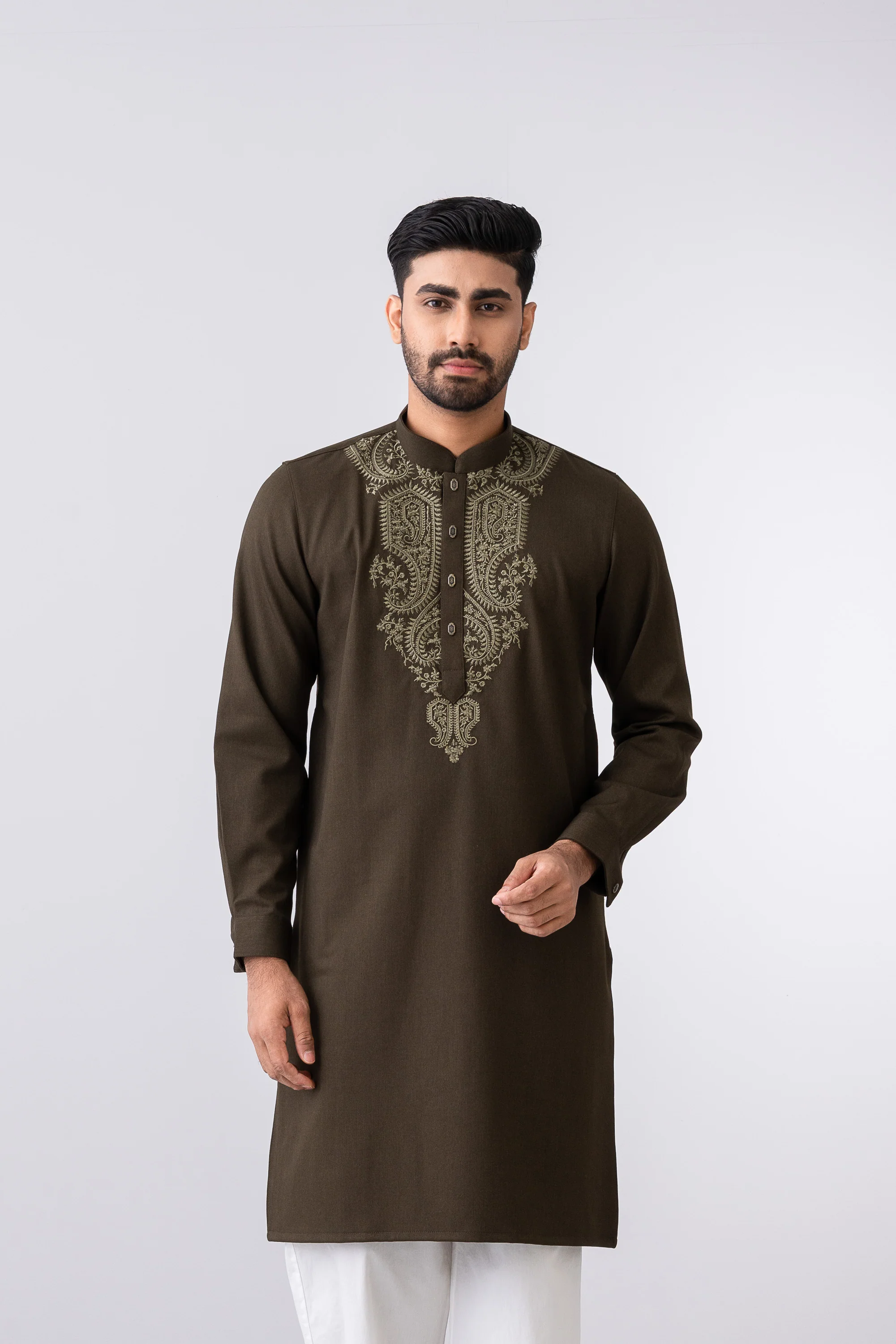 Regular Fit Embroidered Formal Panjabi - Image 2
